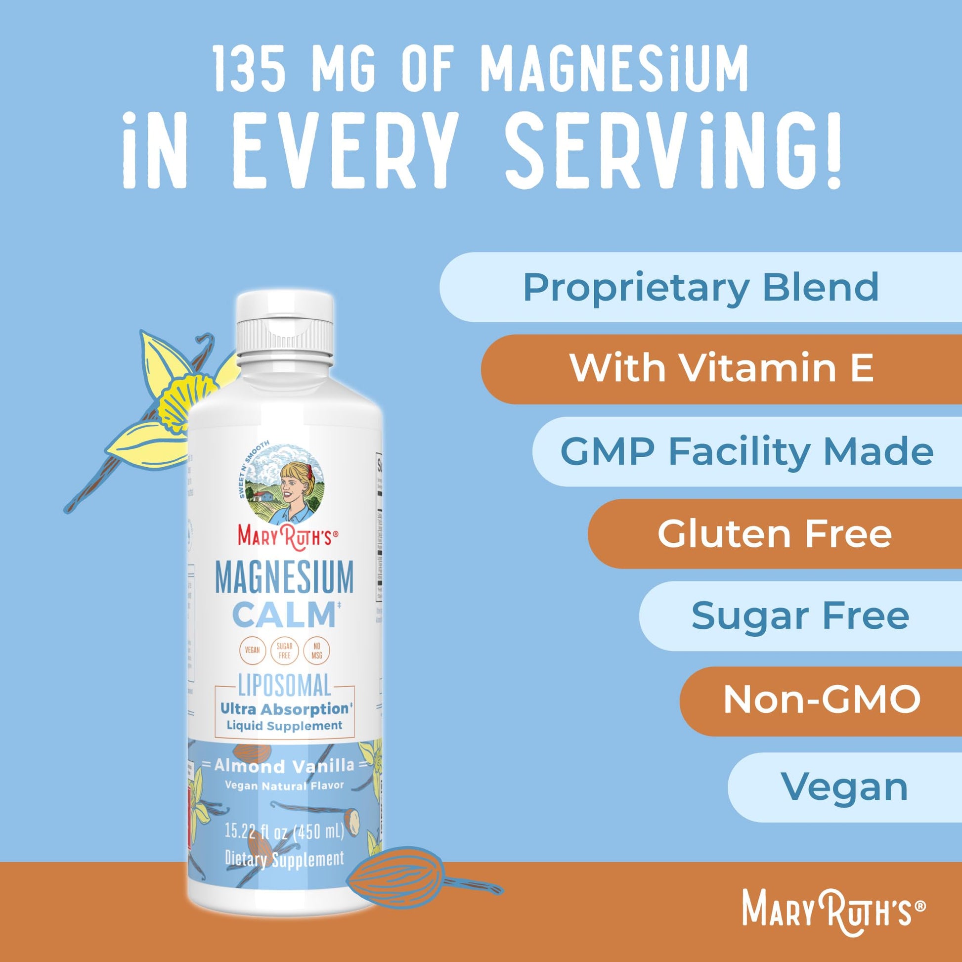 MaryRuth Organics Magnesium Liposomal| Magnesium Supplement | Magnesium Bisglycinate | Muscle & Bone Support | Mood Support Vitamin | Vegan | Non-GMO | Gluten Free | 15.22 Fl Oz | 30 Servings MARYRUTH'S buy supplements canada