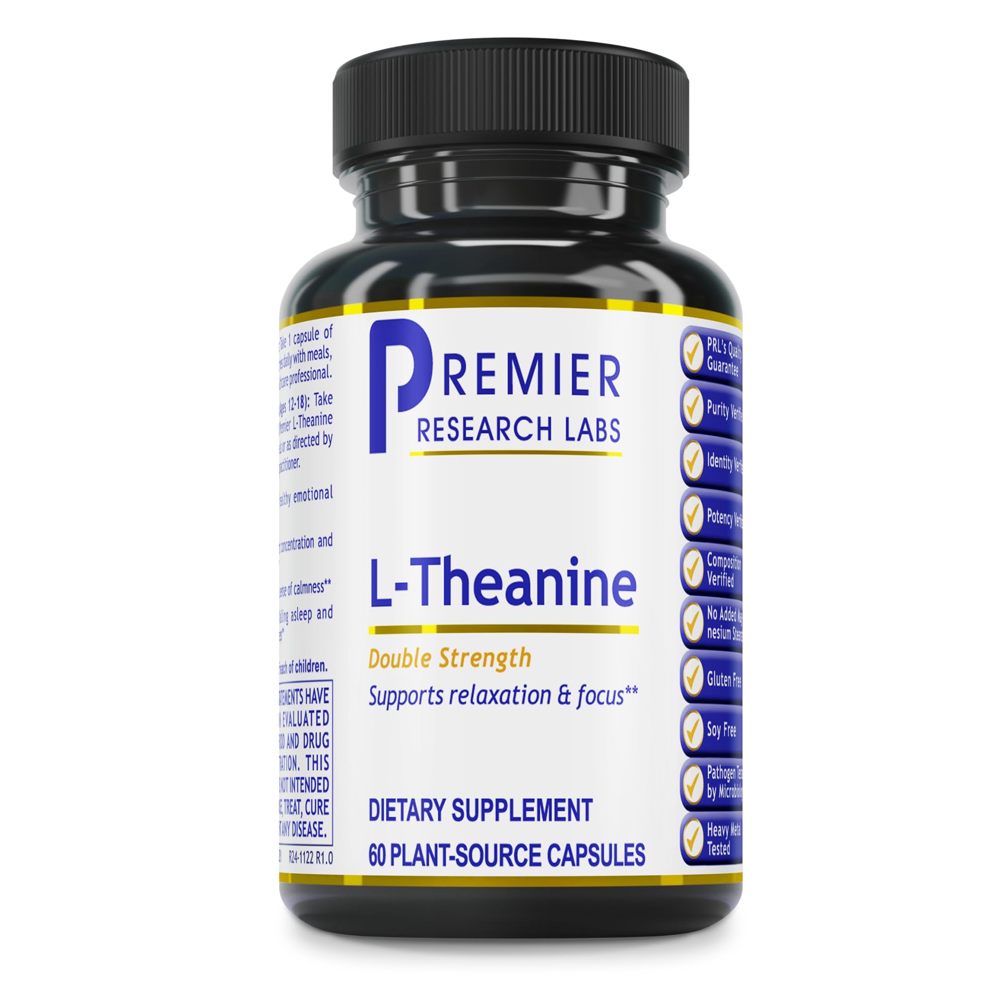 Premier Research Labs L-Theanine Double Strength - Pure L Theanine Supplement 200mg, Focus & Energy Support for Men & Women, Amino Acid for Relaxation, Support for Adults & Kids - 60 Vegan Capsules Premier Research Labs buy supplements canada