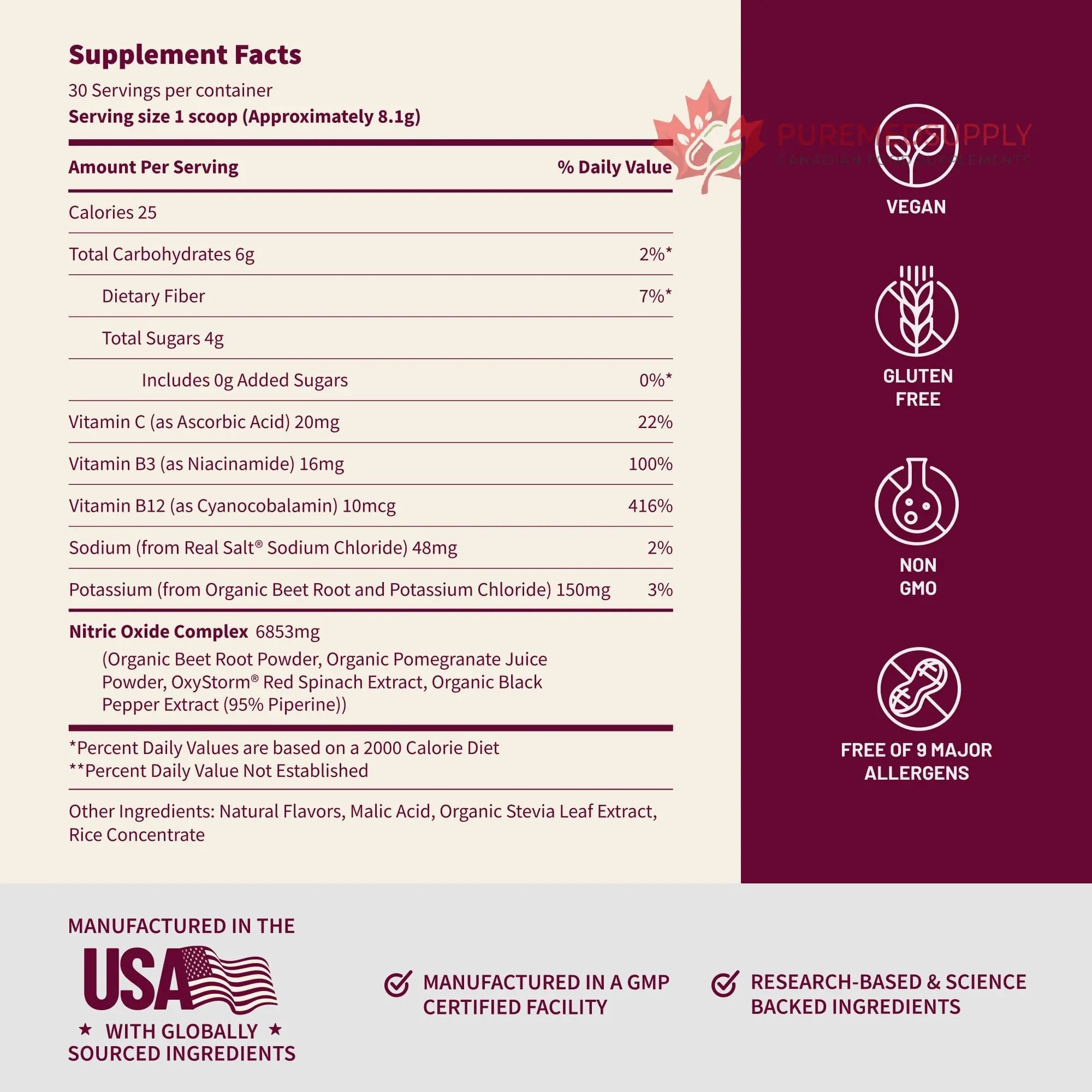 Snap Supplements Organic Beet Root Powder Nitric Oxide Supplement for Men & Women, Red Spinach & Pomegranate, Supports Healthy Energy & Blood Pressure Already in Normal Range, 30 Servings, Mixed Berry Snap Supplements buy supplements canada