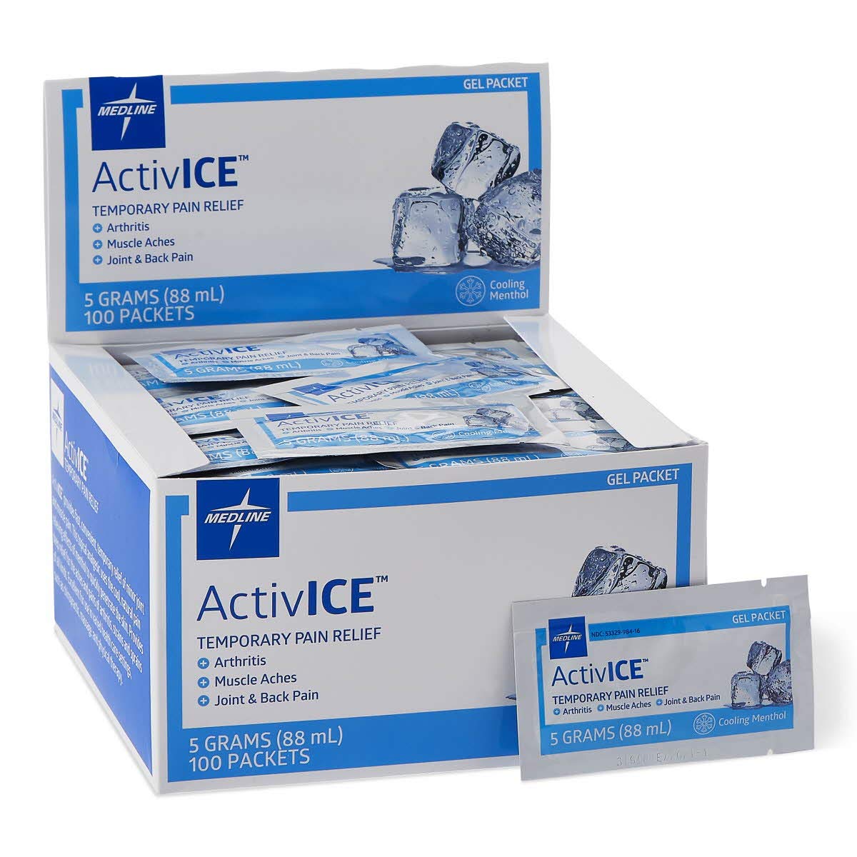 Medline ActivICE Topical Pain Reliever Gel, Great for Arthritis, Muscle Aches and Back Injuries, 5 grams - 100 Packs Medline buy supplements canada