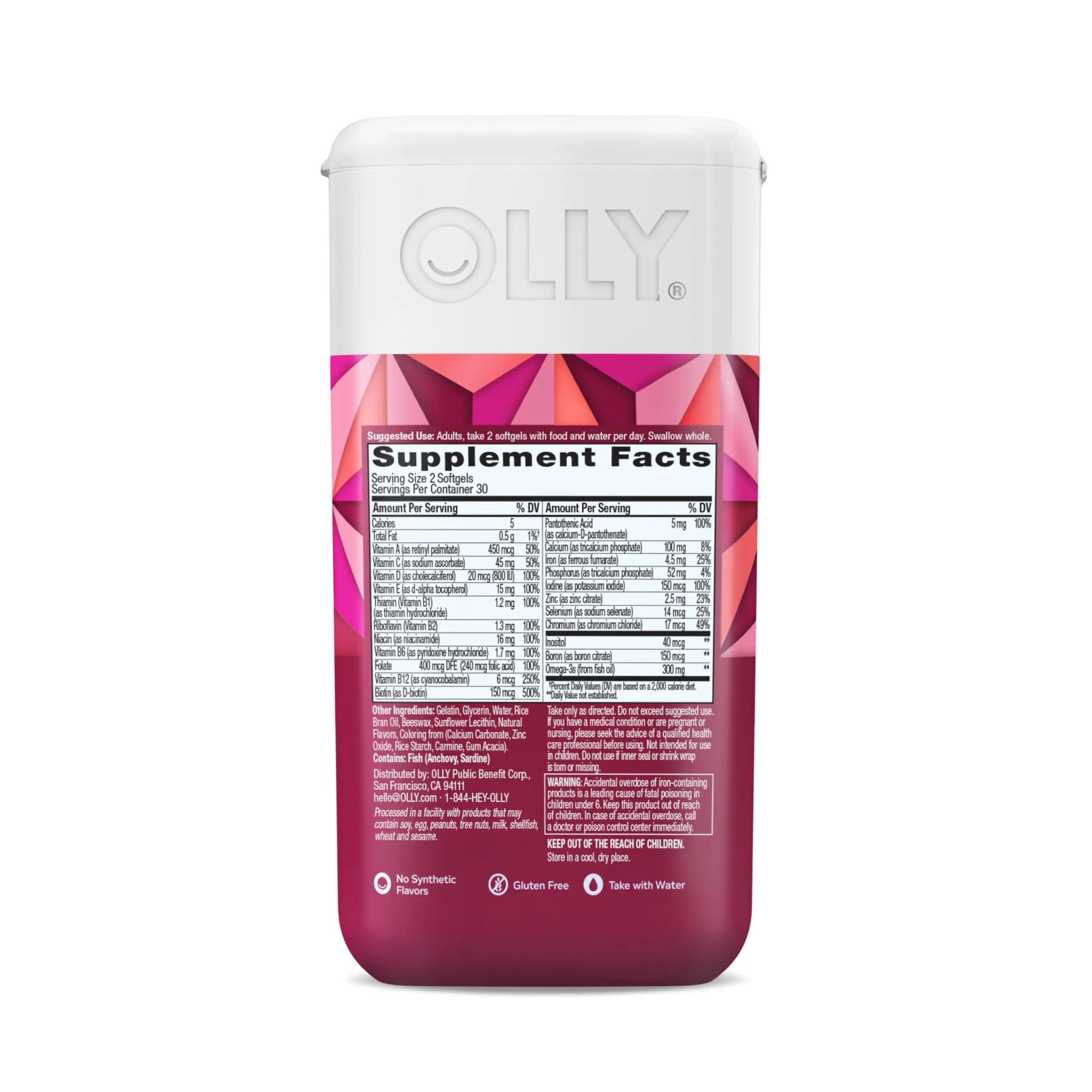 OLLY Ultra Women's Multi Softgels, Overall Health and Immune Support, Omega-3s, Iron, Vitamins A, D, C, E, B12, Daily Multivitamin OLLY buy supplements canada
