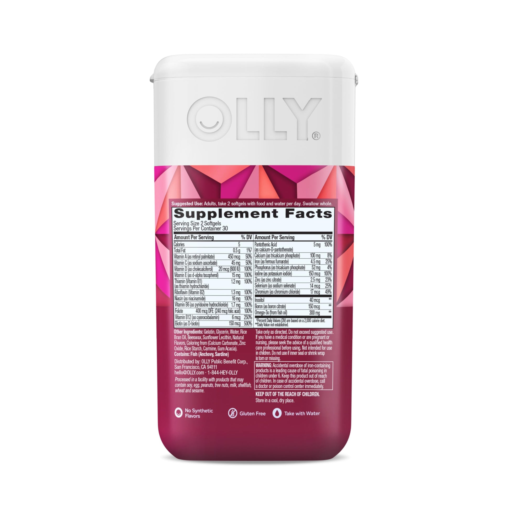 OLLY Ultra Women's Multi Softgels, Overall Health and Immune Support, Omega-3s, Iron, Vitamins A, D, C, E, B12, Daily Multivitamin, 30 Day Supply - 60 Count OLLY buy supplements canada