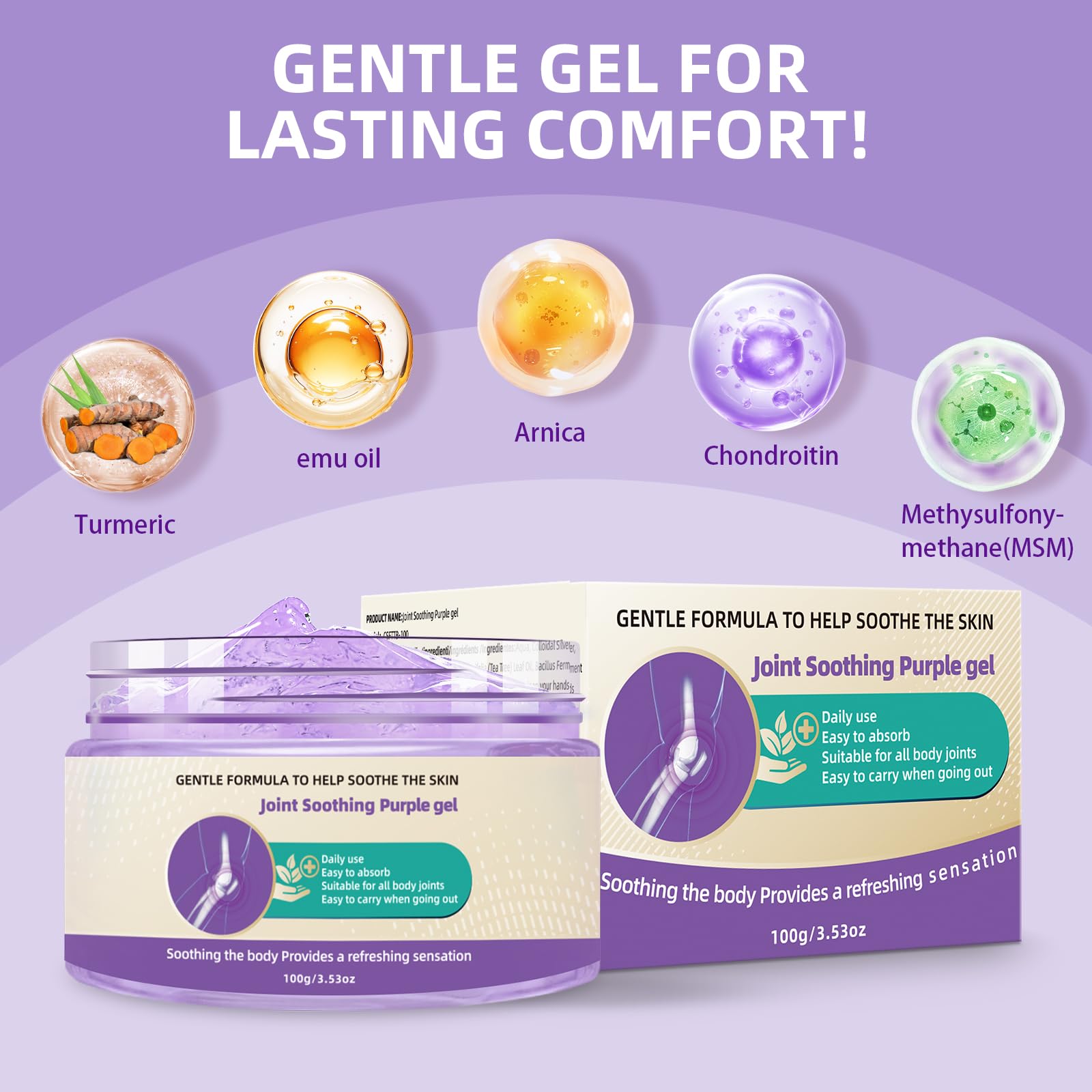 Nodfens Joint Pain Gel, Purple Relief Soothing Massage Cream for Knees, Neck, Feet, Hand Whole Body Nodfens buy supplements canada
