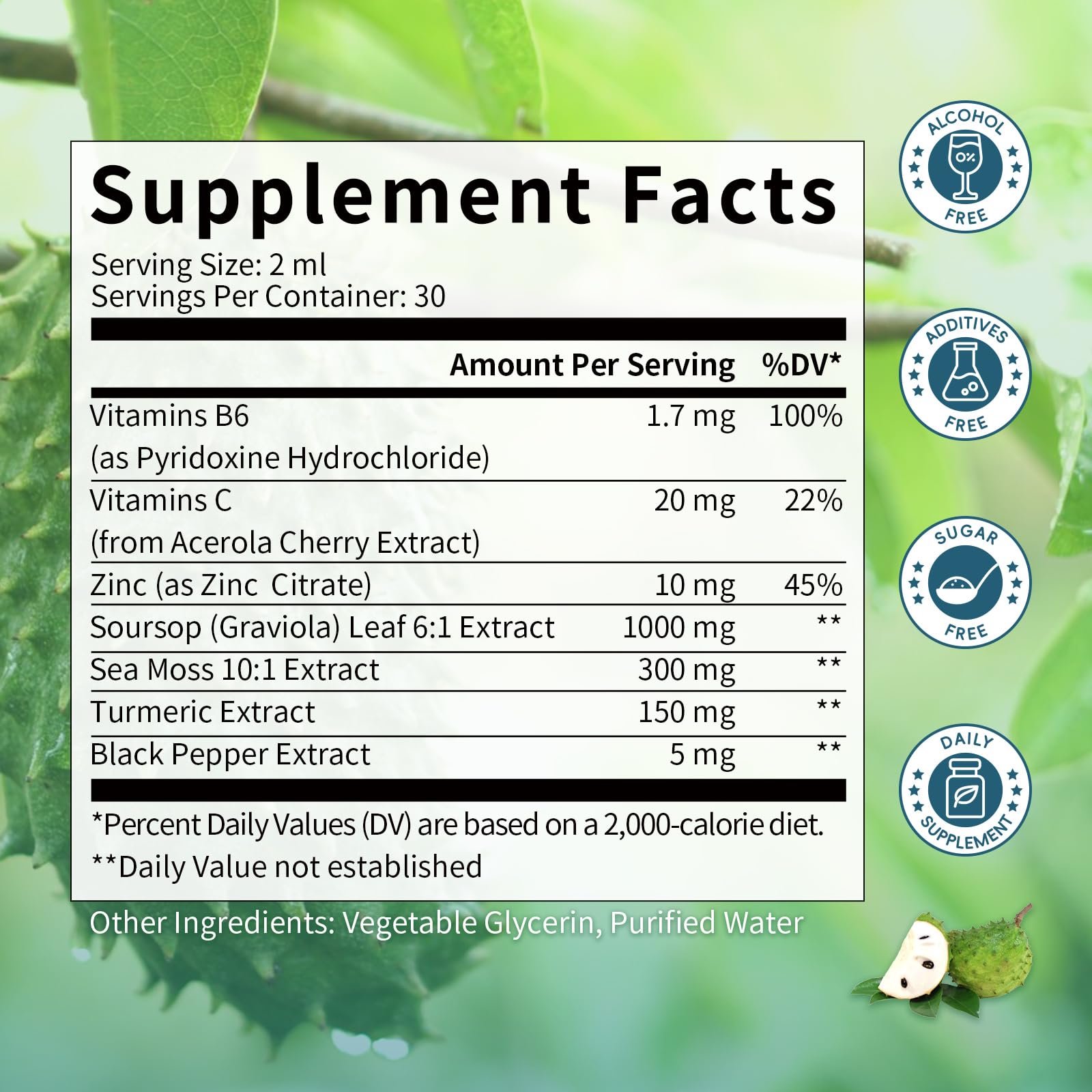 Catfit Soursop Graviola Liquid Drop – Soursop Drops for Cell Support, Antioxidant, Relaxation & Immune Boost with Sea Moss, Turmeric, Black Pepper, B6 C, Zinc, Sugar Free, Gluten Free, Vegan, 2 Fl Oz Catfit buy supplements canada