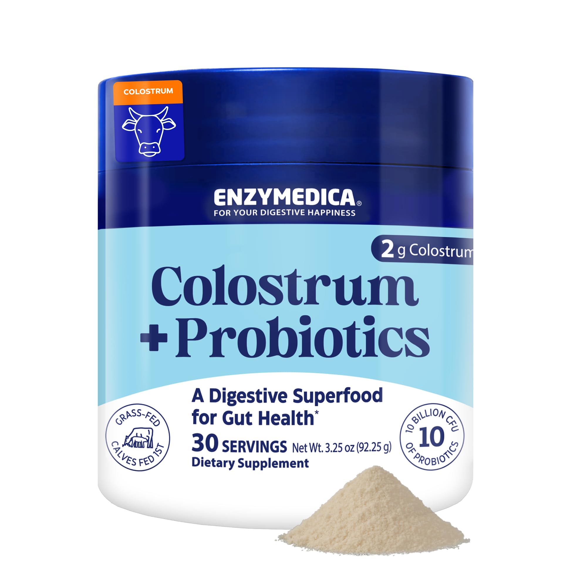 Enzymedica Colostrum + Probiotics Powder Supplement - Grass Fed Bovine Colostrum for Women & Men, Peptide & Lactoferrin Support, Promotes Hair, Skin, Nails, Immune & Gut Health, Gluten Free - 3.25 oz Enzymedica buy supplements canada
