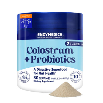 Enzymedica Colostrum + Probiotics Powder Supplement - Grass Fed Bovine Colostrum for Women & Men, Peptide & Lactoferrin Support, Promotes Hair, Skin, Nails, Immune & Gut Health, Gluten Free - 3.25 oz Enzymedica buy supplements canada