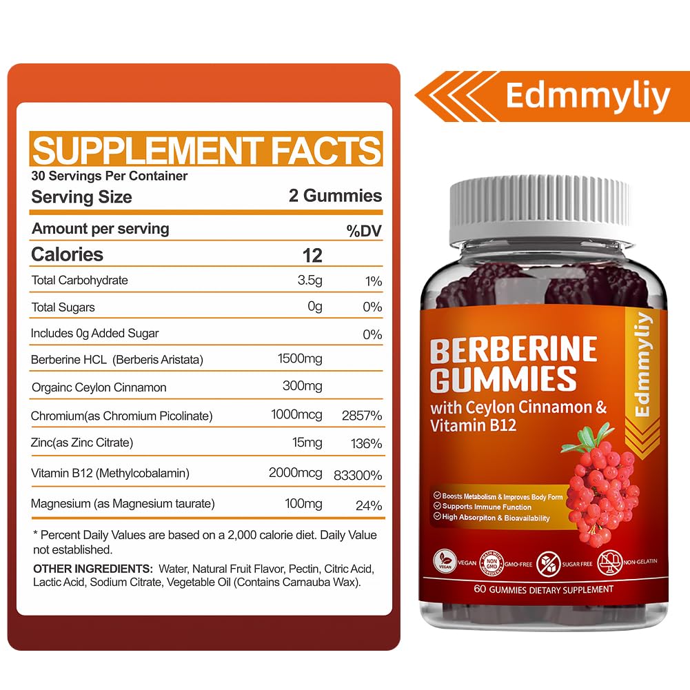 Berberine Gummies 1600mg with Ceylon Cinnamon Sugar Free High Potency Berberine Edmmyliy buy supplements canada