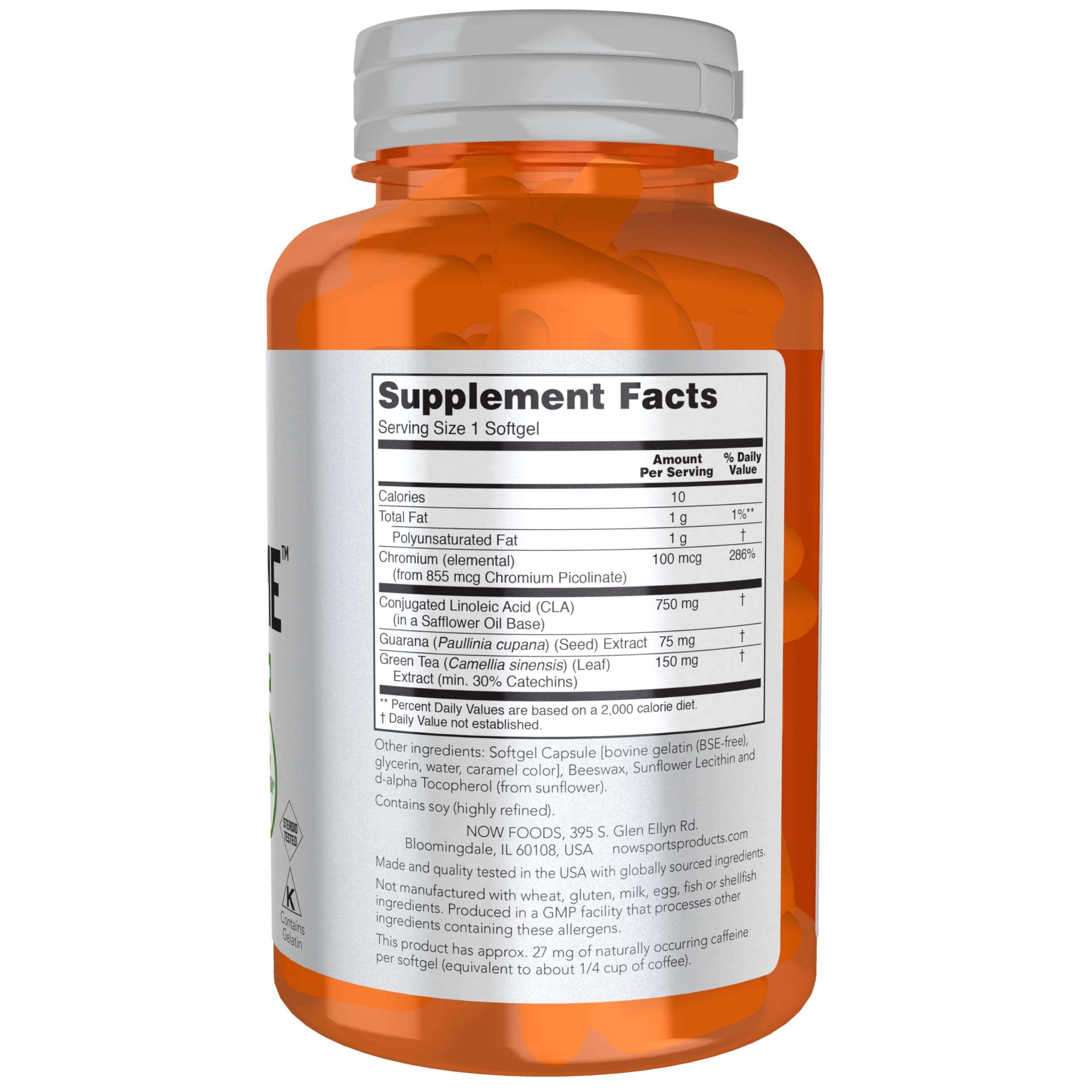 NOW Sports Nutrition, CLA Extreme™ (Conjugated Linoleic Acid) With Guarana & Green Tea NOW buy supplements canada