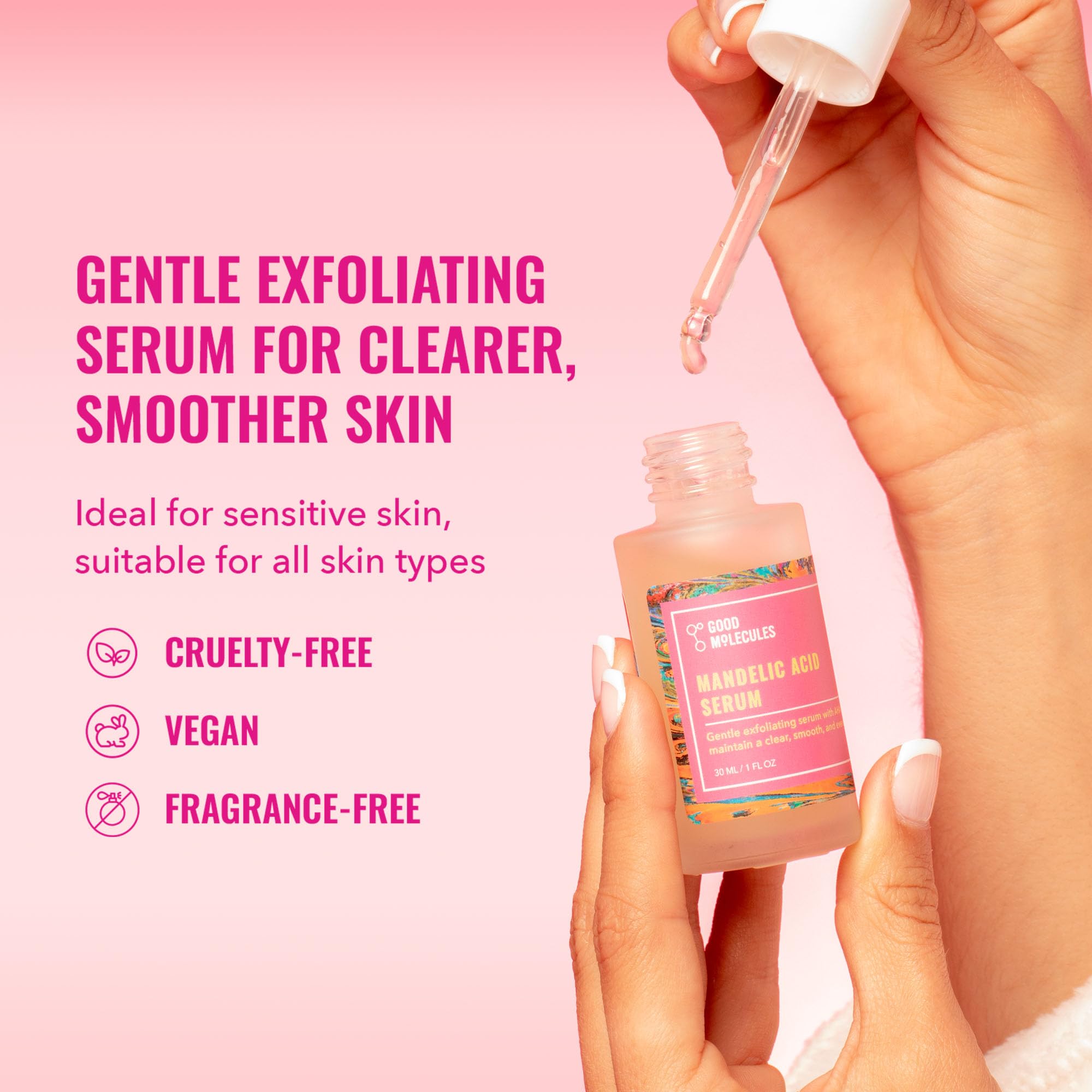Good Molecules Mandelic Acid Serum - Gentle Face Exfoliator Serum with Ultra Hydrating Hyaluronic Acid Good Molecules buy supplements canada