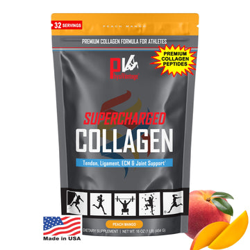 PhysiVantage Supercharged Collagen Peptides Powder - Hydrolyzed Collagen for Joint, Tendon, Ligament, & Skin Health Support - Peach Mango, Keto, Paleo, 16oz | Enhanced with Vitamin C, BCAAs, Grass-Fed PhysiVantage buy supplements canada