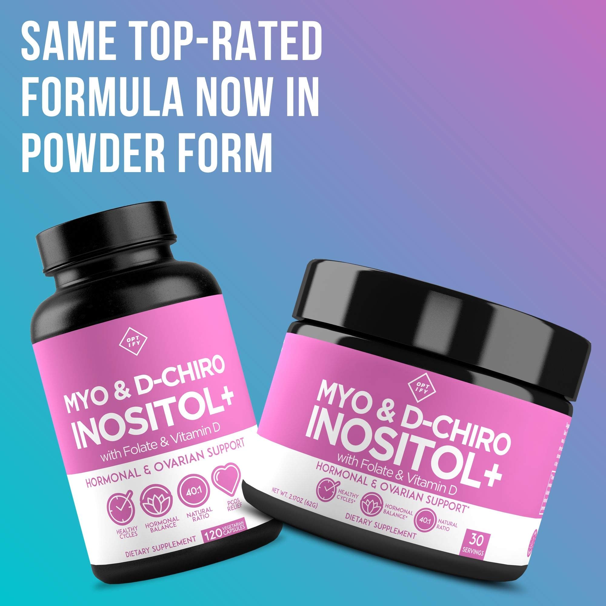 Premium Inositol Supplement Bundle - Myo-Inositol and D-Chiro Inositol Plus Folate Optify buy supplements canada