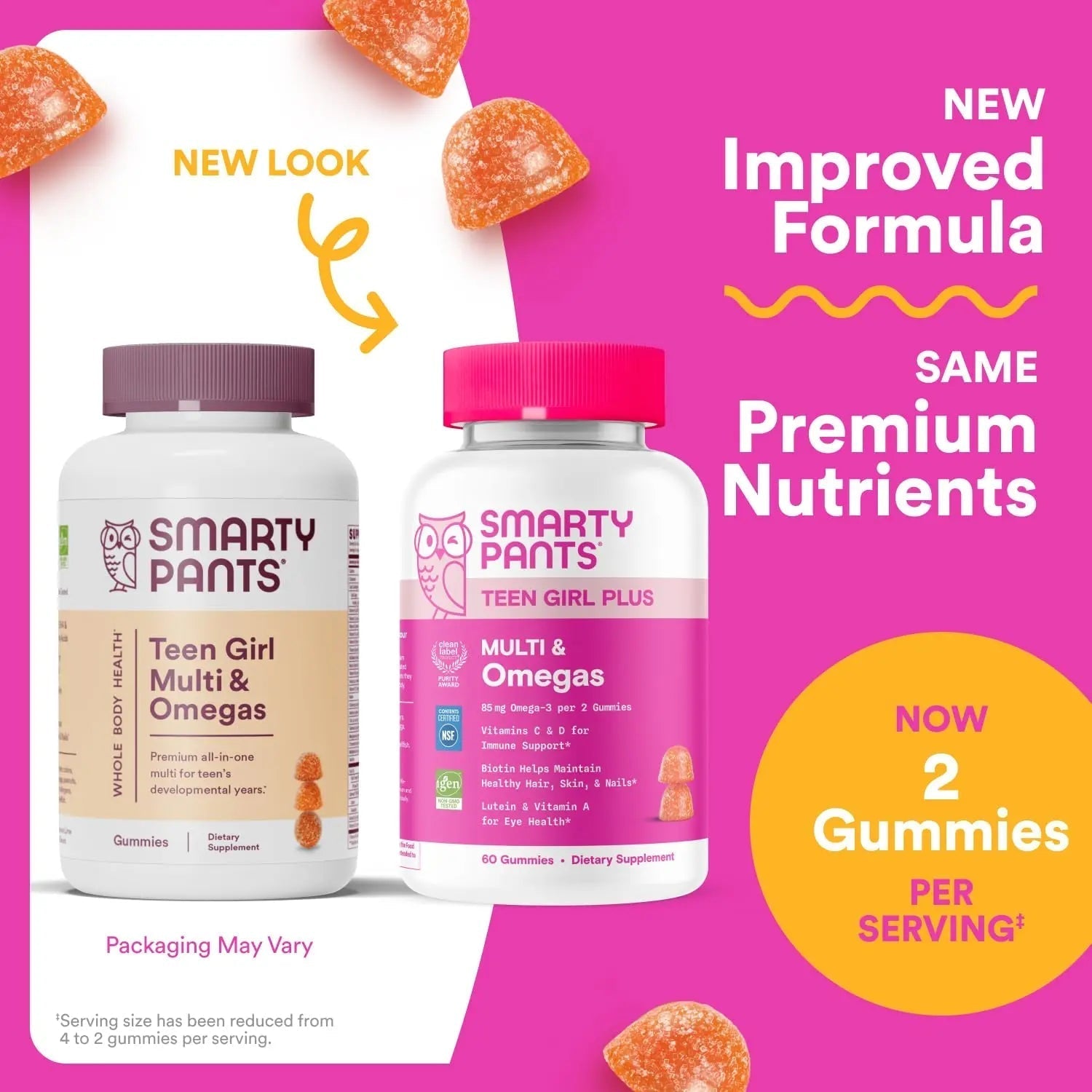 SmartyPants Teen Girl Multivitamin Gummies - Improved Formula: Omega 3 (DHA/EPA), Vitamin C, D3, B12, Vitamin A, K & Zinc SmartyPants buy supplements canada