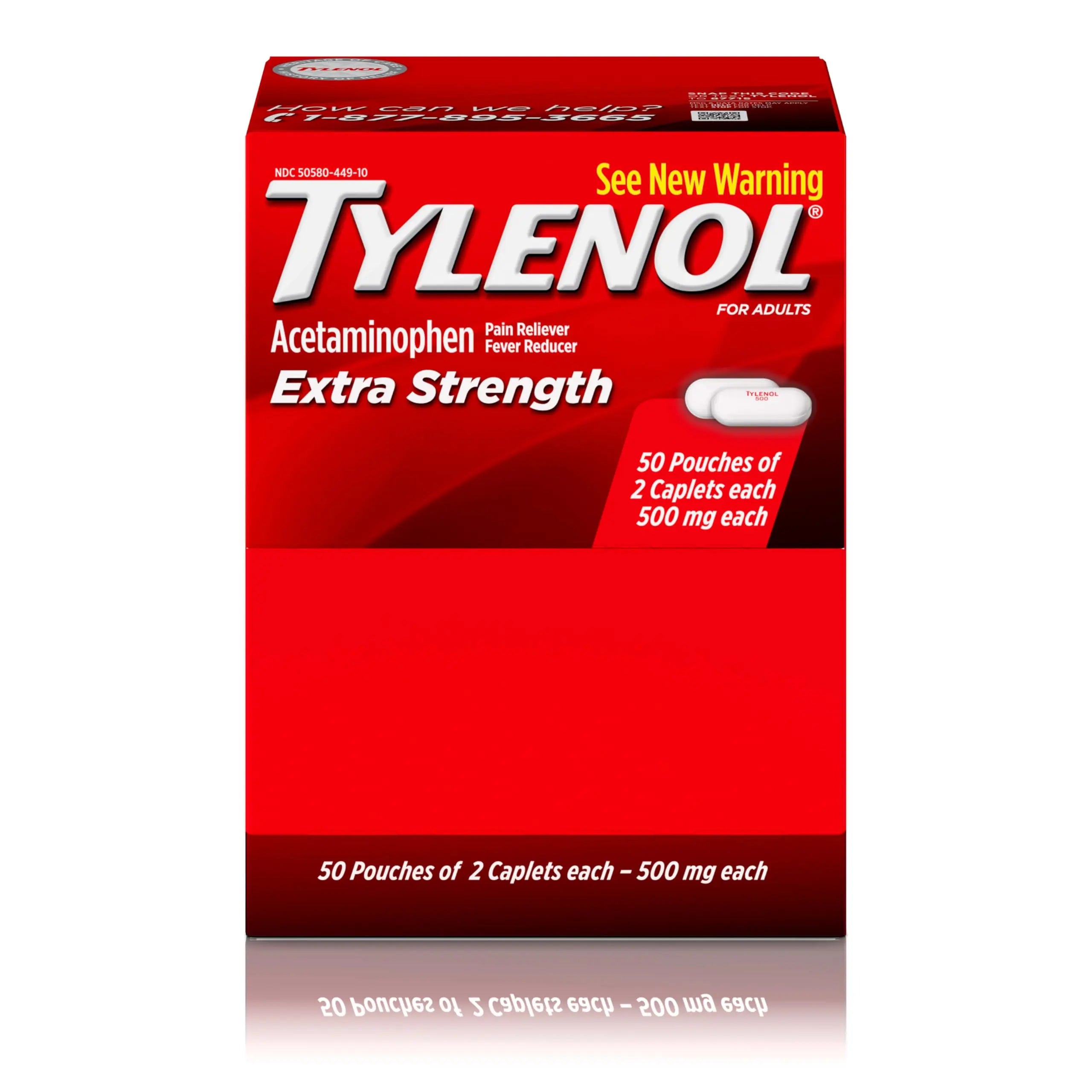 Tylenol Extra Strength Acetaminophen Caplets, 500 mg, Pain Relief & Fever Reducer for Headache, Backache, Toothache, Menstrual Cramps & Pain, Travel-Friendly Packaging, 2-Caplet Pouches, 50 Count Tylenol buy supplements canada