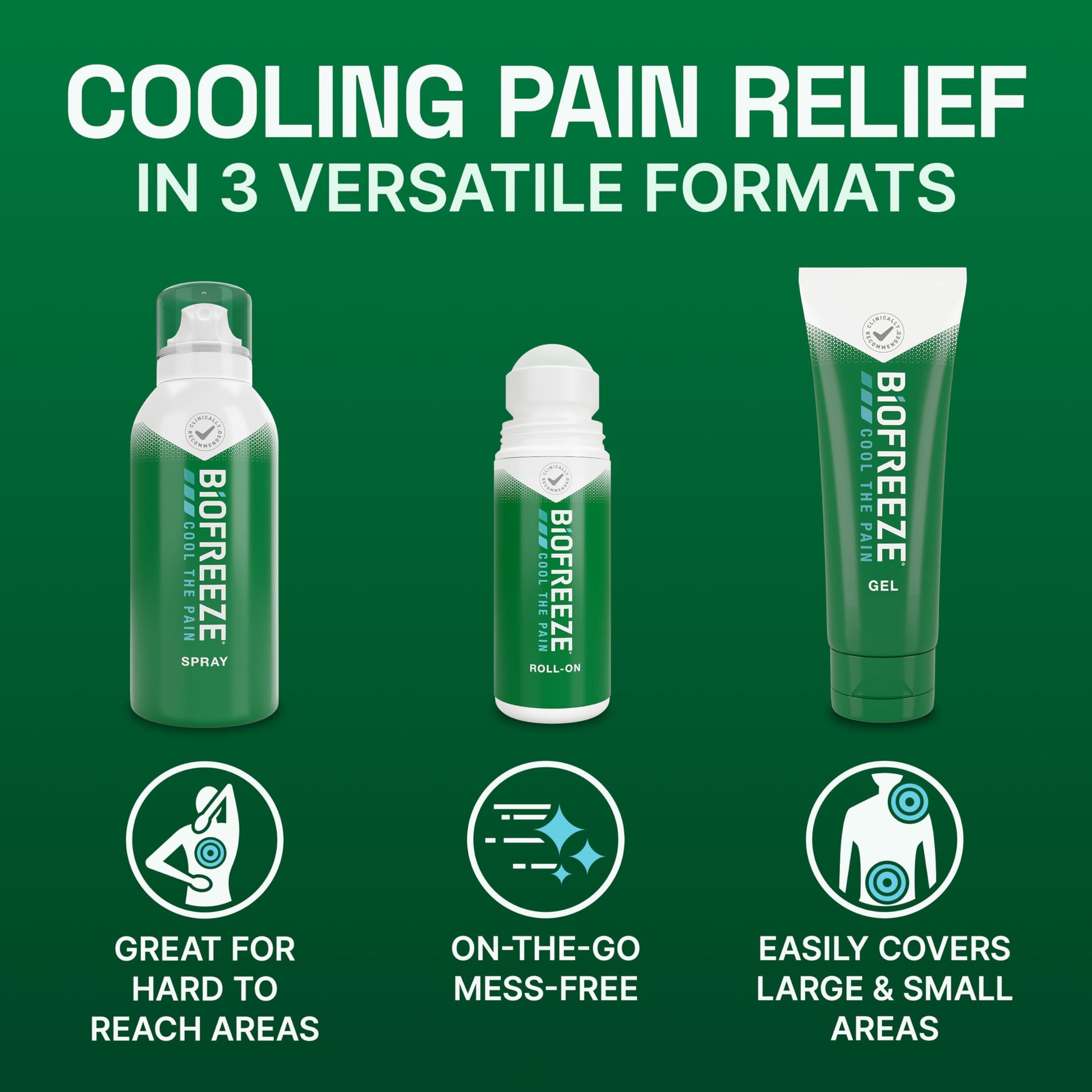 Biofreeze Spray, Gel, & Roll-On Pain Relief Variety Pack, Muscle Pain Relief, Arthritis Pain Reliver, Neck Pain Relief, Cooling Menthol Joint Pain Relief, 3 Fl Oz Spray, 3 Fl Oz Gel, 2.5 Fl Oz Roll On Biofreeze buy supplements canada