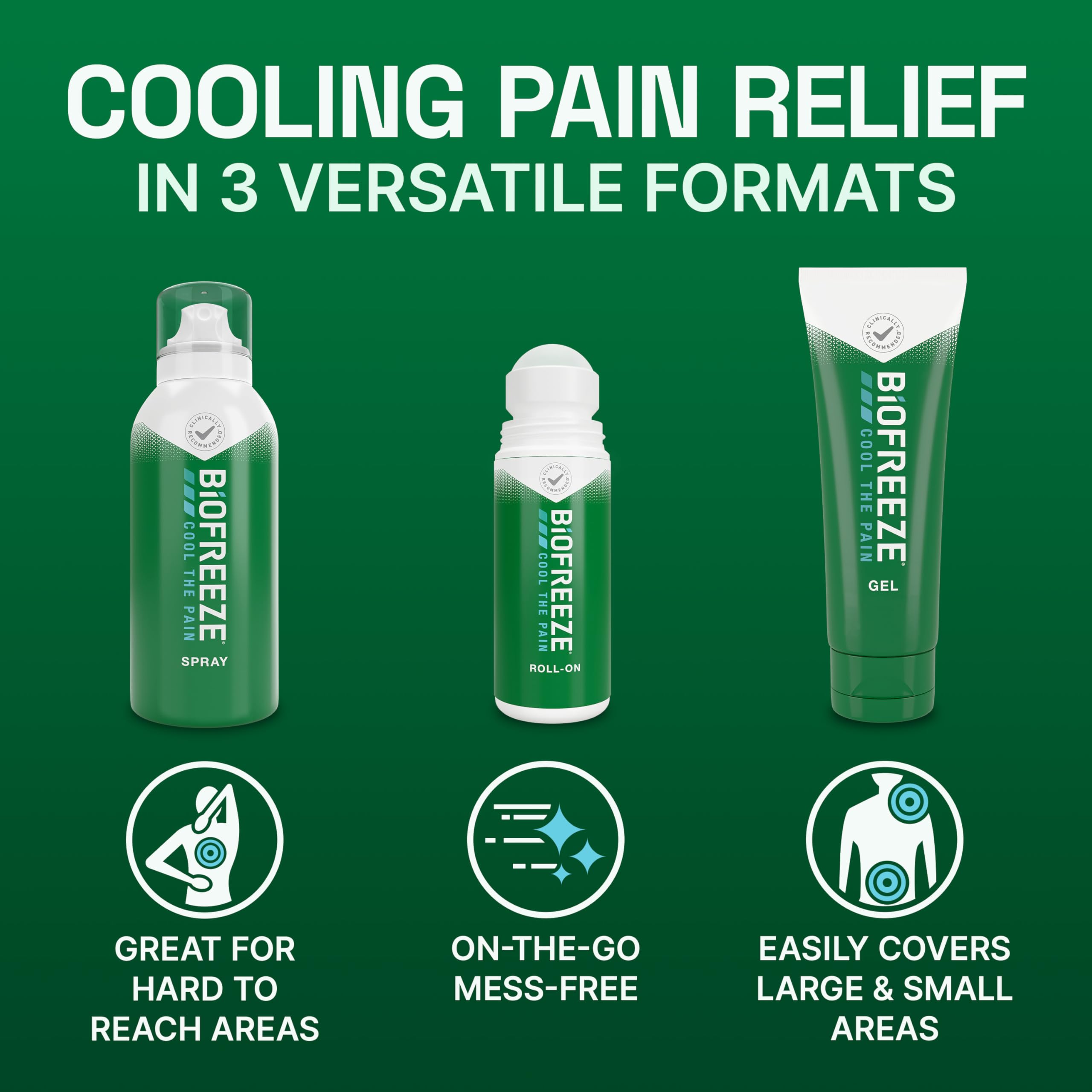 Biofreeze Spray, Gel, & Roll-On Pain Relief Variety Pack, Muscle Pain Relief, Arthritis Pain Reliver, Neck Pain Relief, Cooling Menthol Joint Pain Relief, 3 Fl Oz Spray, 3 Fl Oz Gel, 2.5 Fl Oz Roll On Biofreeze buy supplements canada