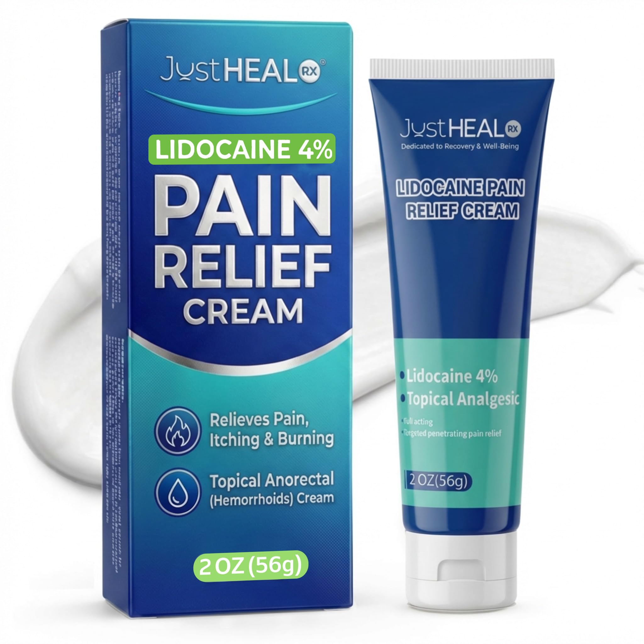 JustHeal RX Lidocaine Cream for Hemorrhoids | 2 OZ Tube – Fast-Acting 4% Lidocaine Numbing Cream & Topical Analgesic Cream for Anorectal Itch Relief | OTC Lidocaine Cream Maximum Strength JustHeal RX buy supplements canada