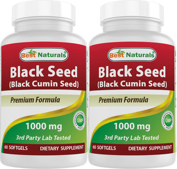 Best Naturals 2 Packs Black Seed Oil Capsules 1000 mg (Non-GMO) Nigella Sativa Best Naturals buy supplements canada