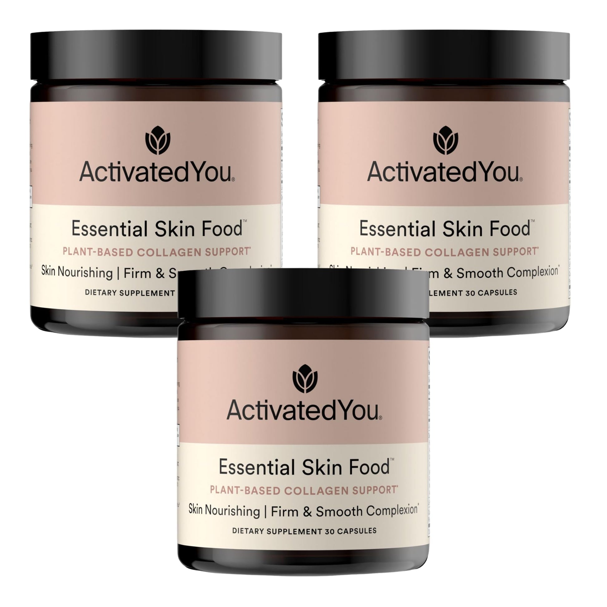ACTIVATEDYOU Essential Skin Food, Advanced Skincare Collagen Elastin Support Supplement for Aging Skin, Helps Improve Appearance of Face Texture, Sagging w/Dermaval, Vitamin C (30 Count (Pack of 3)) ACTIVATEDYOU buy supplements canada