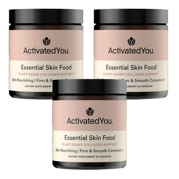 ACTIVATEDYOU Essential Skin Food, Advanced Skincare Collagen Elastin Support Supplement for Aging Skin, Helps Improve Appearance of Face Texture, Sagging w/Dermaval, Vitamin C (30 Count (Pack of 3)) ACTIVATEDYOU buy supplements canada
