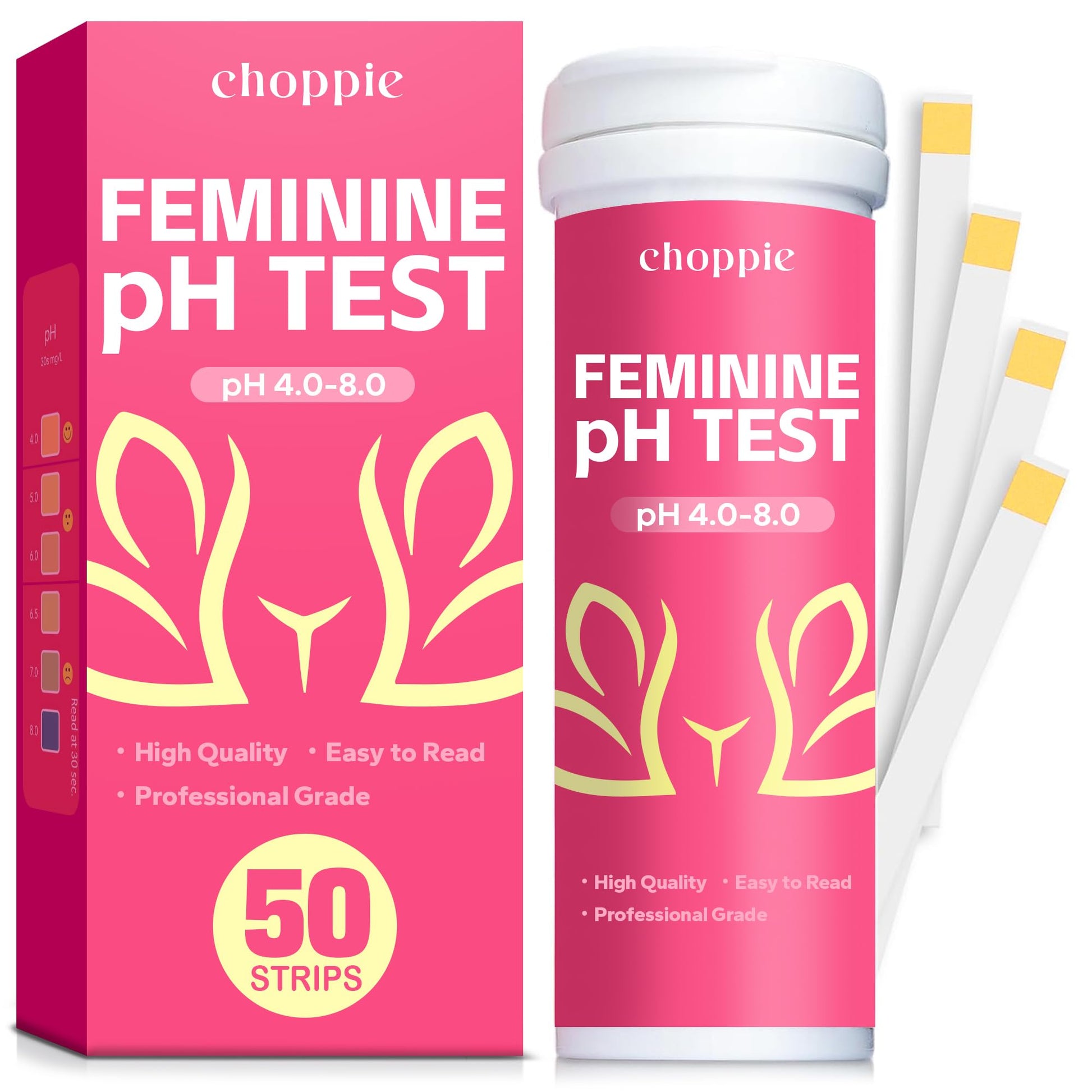 Choppie Vaginal Health pH Test Strips (50 Strips), pH Balance Test Strips for Women, Vaginal pH Test Strips Choppie buy supplements canada