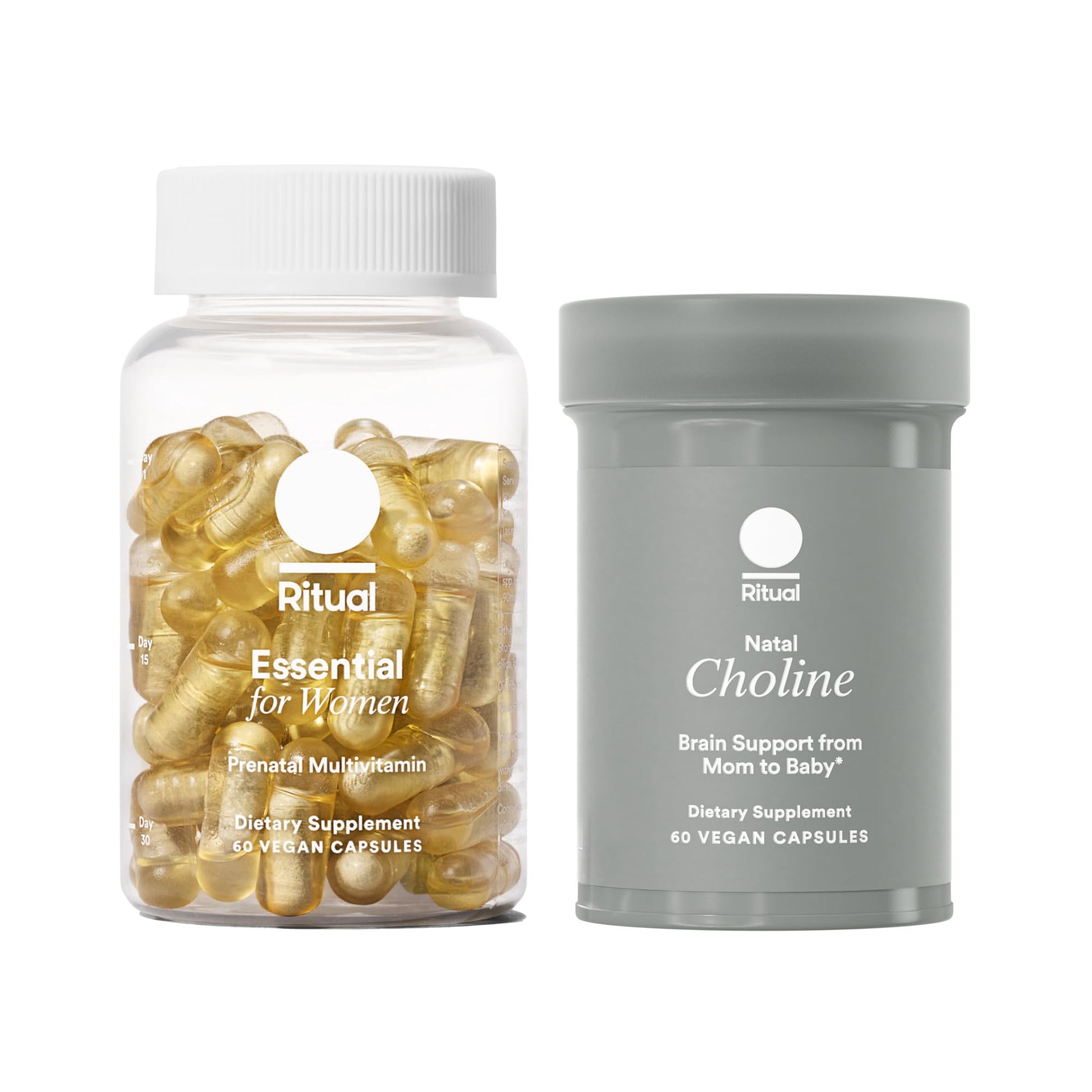 Ritual Mom-to-Baby Set with Prenatal Vitamins and Natal Choline Supplements, Supports Pregnancy, Baby's Cognitive Function, Fetal Brain Development, 30 Day Supply Ritual buy supplements canada
