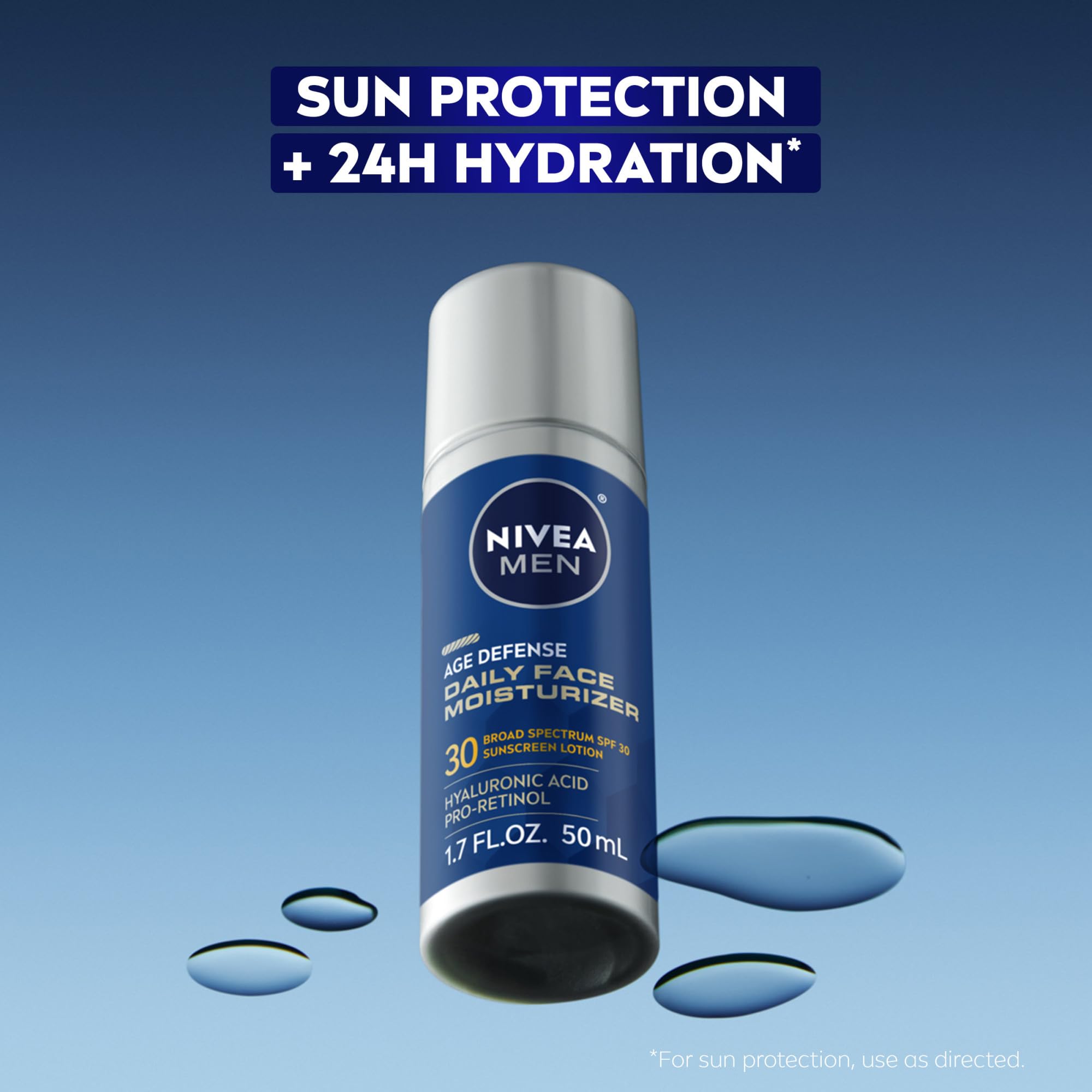 NIVEA MEN Age Defense Daily Face Moisturizer with Broad Spectrum SPF 30 Sunscreen, Pro-Retinol and Hyaluronic Acid, Beard-Friendly NIVEA MEN buy supplements canada