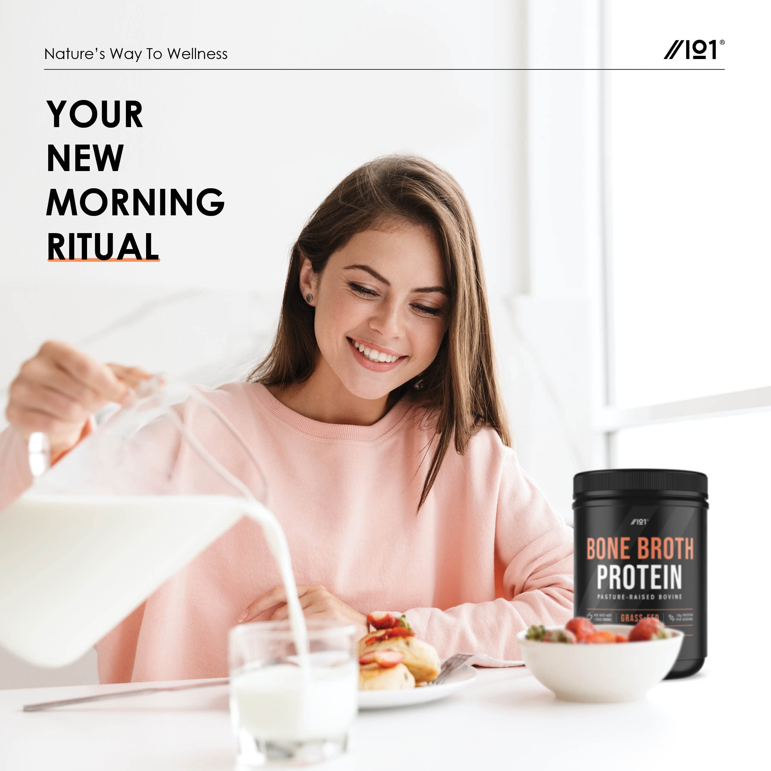 Bone Broth Beef Protein Powder - 400g - Unflavoured - 100% Grass-Fed & Pasture Raised Beef ALPHA01 buy supplements canada