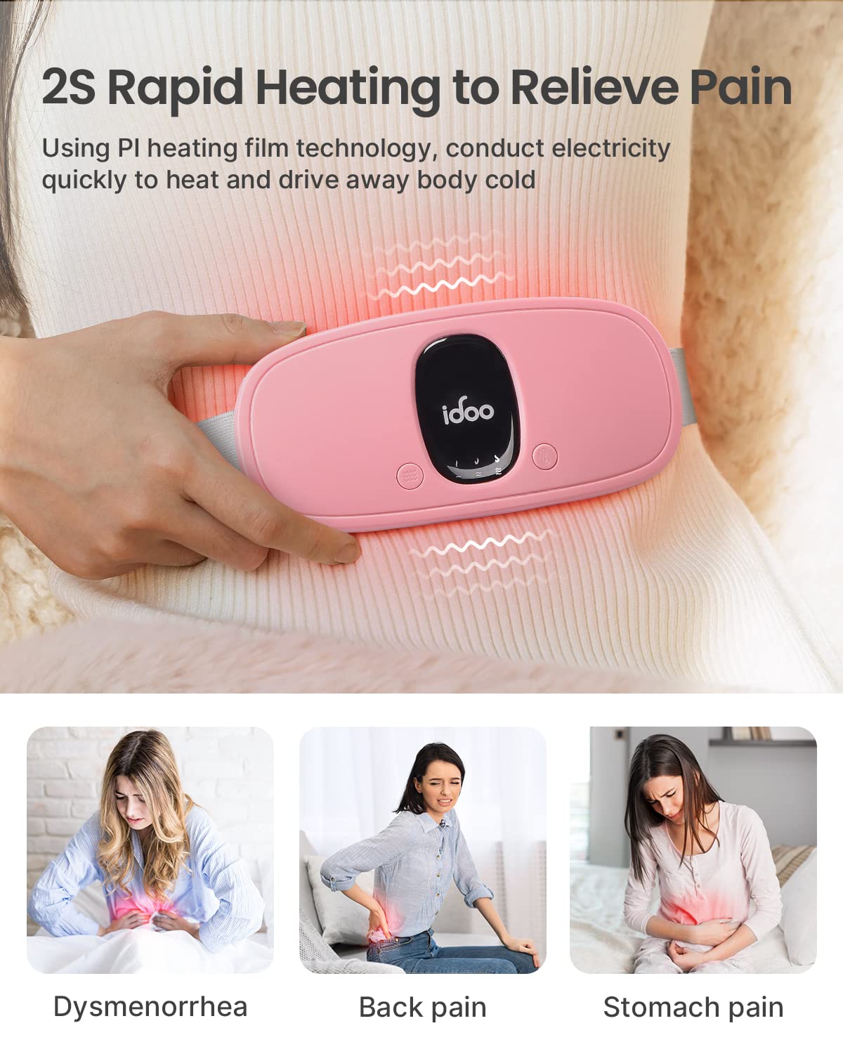FSA HSA Eligible Portable Cordless Menstrual Heating Pad, iDOO Period Heating Pads iDOO buy supplements canada