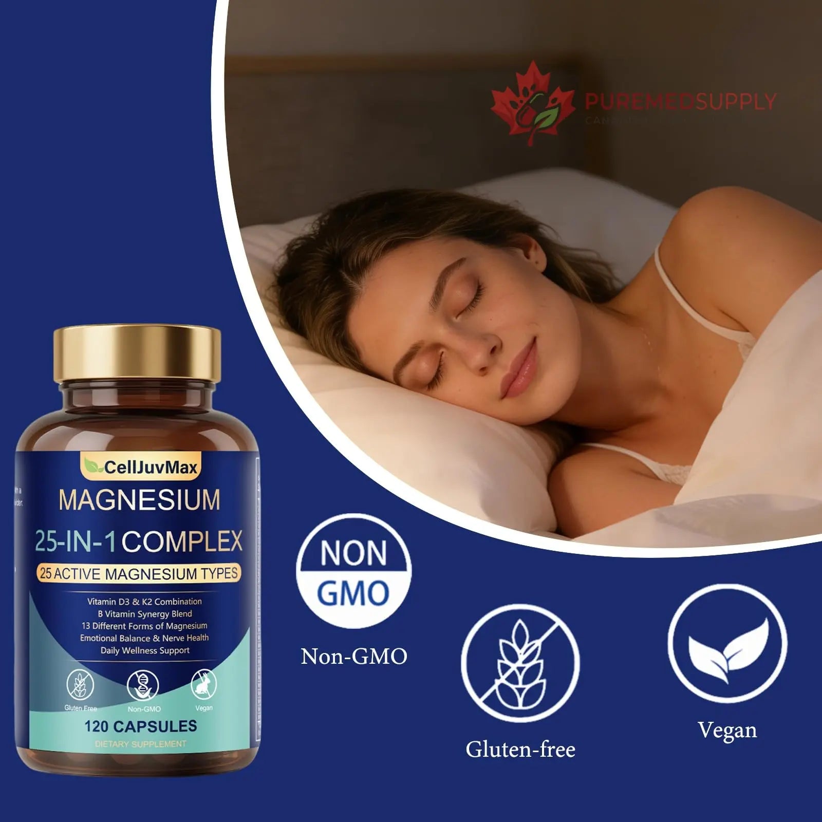 25-in-1 Magnesium Complex | Multi-Form Absorbable Blend for Daily Nutritional Support, 120 Vegan Caps (1) PBZPBZ buy supplements canada