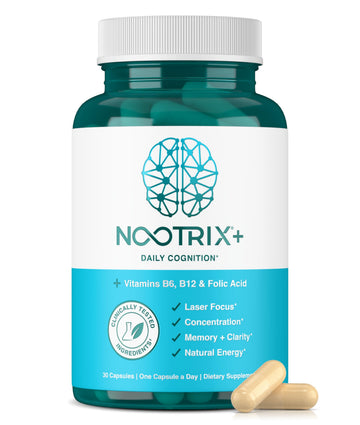 Nootrix Brain Plus Nootropic Supplement | Supports Memory, Mental Focus, Cognitive Health & Energy | Promotes Healthy Mood & Brain Function | Vitamin B1, Vitamin B6 & Vitamin B12 | 30 Capsules Nootrix buy supplements canada