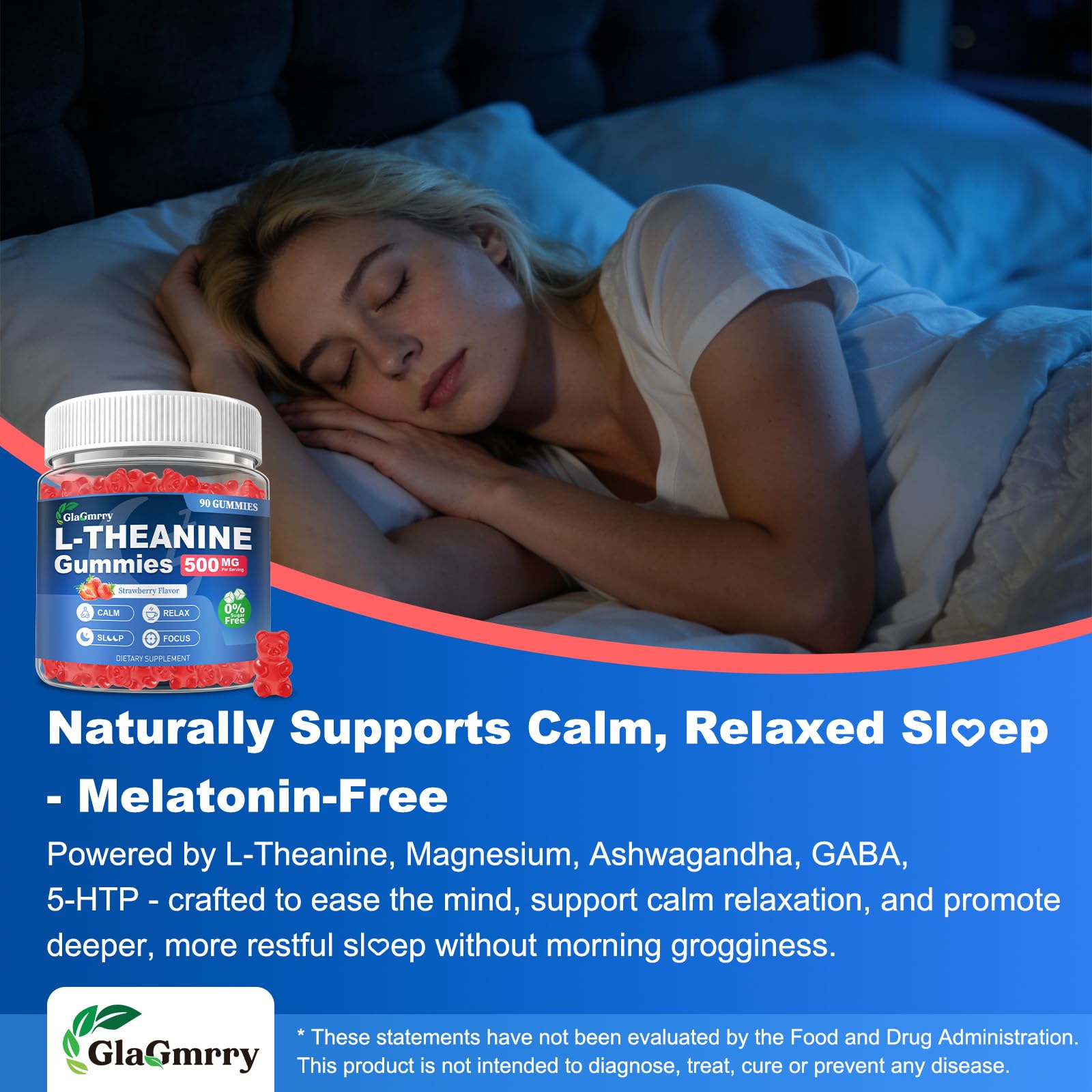 GlaGmrry 180 Count | L Theanine Gummies, L Theanine Supplement for Adults & Kids, w/Ashwagandha, Magnesium, GABA & 5-HTP, Sugar Free Liposomal Formula for Calm Relax zzZ M♡♡d & Focus, Vegan GlaGmrry buy supplements canada