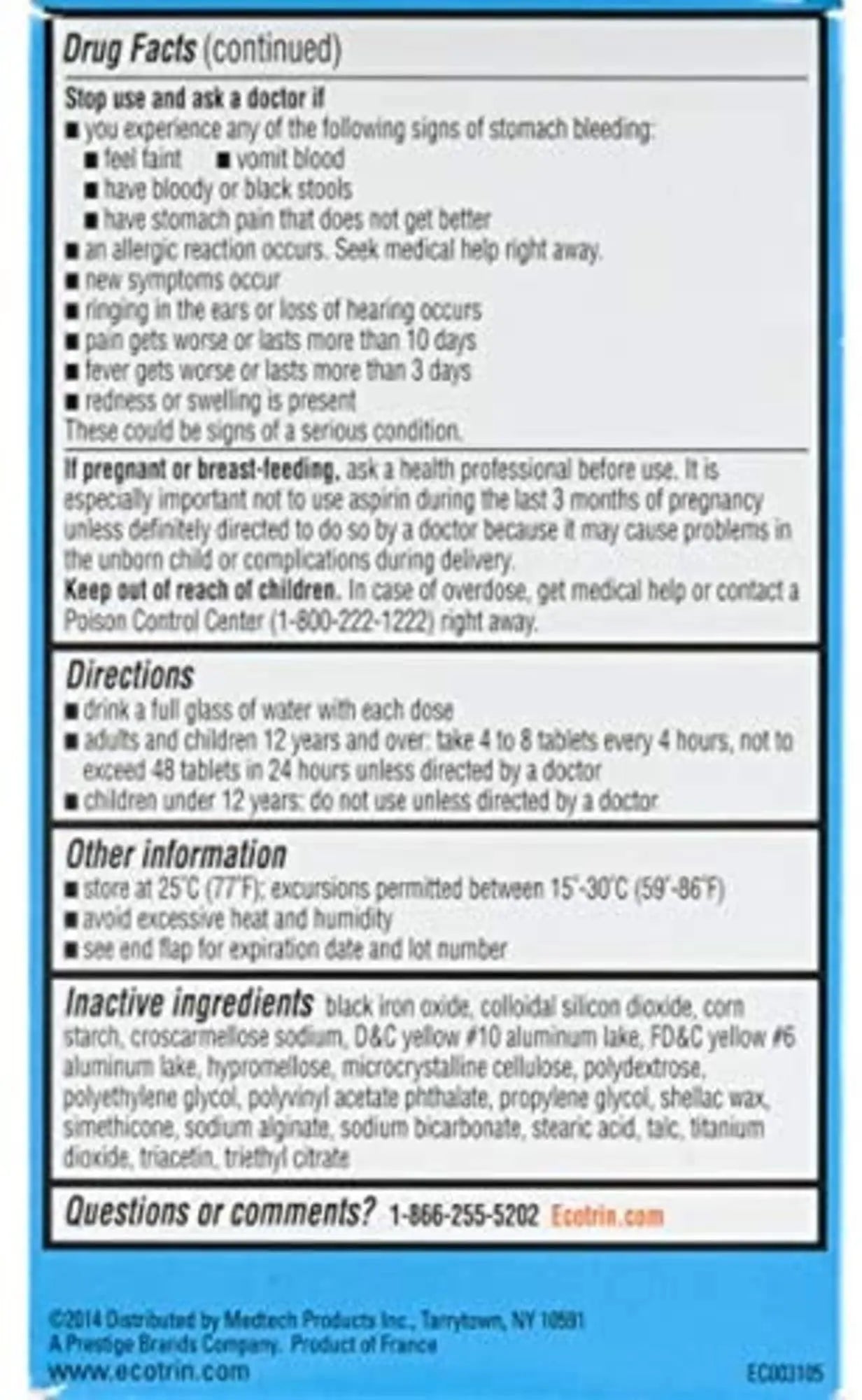 Ecotrin Low Strength Aspirin Arthritis Pain Relief, Safety Coated 81mg Aspirin Tablets for Arthritis, Toothache & Headache Relief, 365 Count Ecotrin buy supplements canada