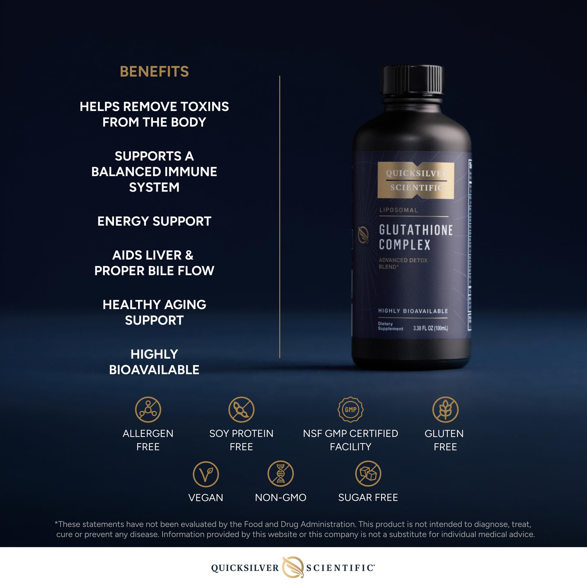 Quicksilver Scientific Glutathione Complex - Superior Absorption Antioxidant Supplement with Liquid Glutathione & Milk Thistle - Vitamin B Complex - Supplement for Daily Use (3.38 fl oz) Quicksilver Scientific buy supplements canada