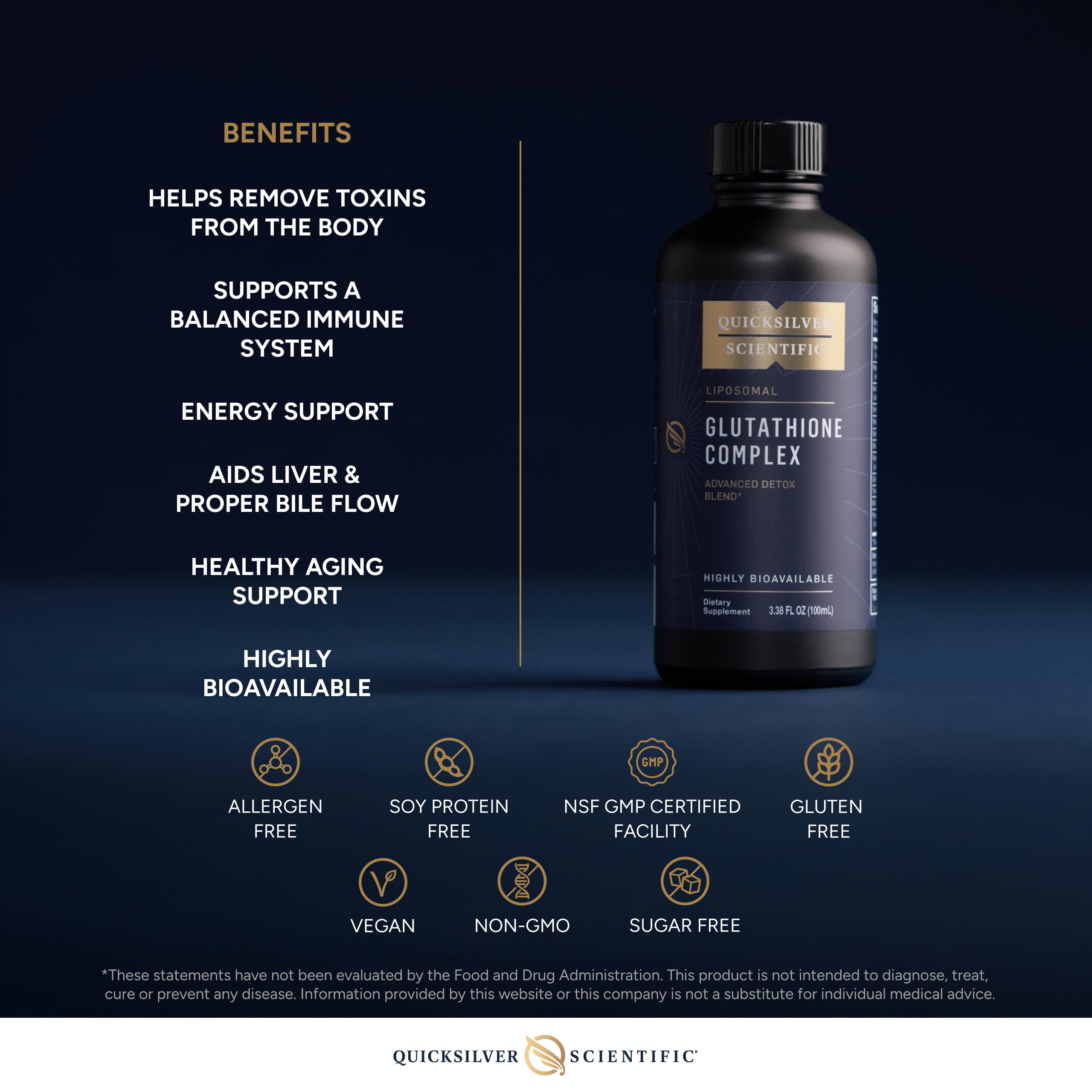 Quicksilver Scientific Glutathione Complex - Superior Absorption Antioxidant Supplement with Liquid Glutathione & Milk Thistle - Vitamin B Complex - Supplement for Daily Use (3.38 fl oz) Quicksilver Scientific buy supplements canada