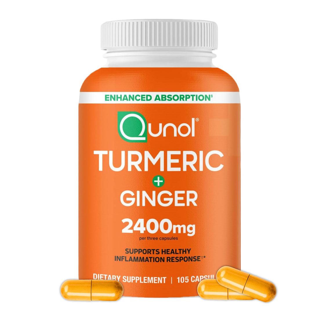 Qunol Turmeric Curcumin with Black Pepper & Ginger, 2400mg Turmeric Extract with 95% Curcuminoids, Extra Strength Supplement Qunol buy supplements canada