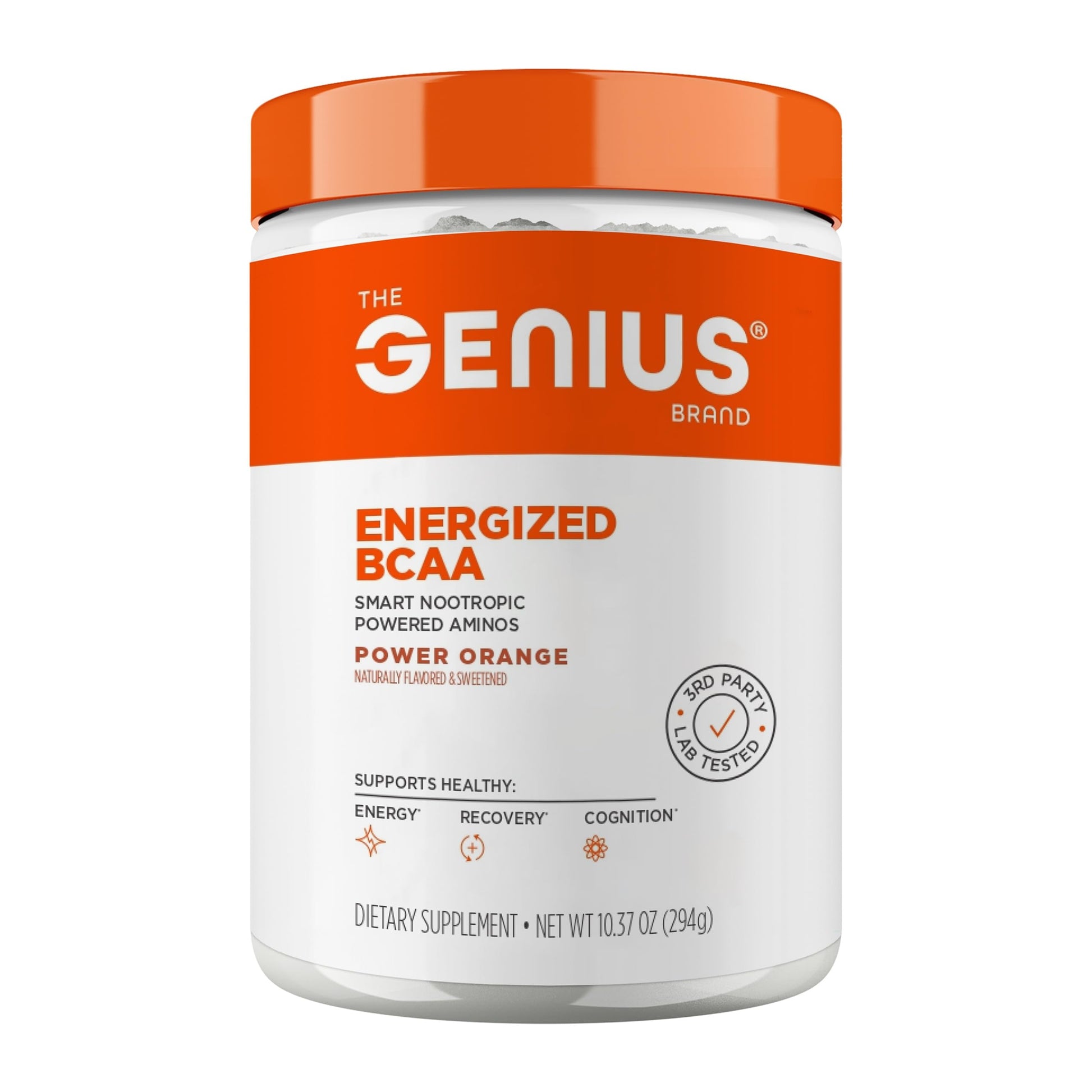 Genius BCAA Powder - 5g Vegan BCAAs L-Glutamine, Cognizin & Rhodiola Muscle Recovery Energy Support 100mg Caffeine Pre, Intra, Post-Workout Nootropic Supplement for Focus & Performance - Orange The Genius Brand buy supplements canada