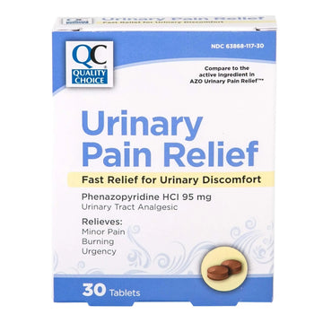 Quality Choice Fast Acting Urinary Pain Relief, Phenazopyridine Hydrochloride 95mg, Relieves UTI Pain, Burning, Frequent Urination, Bladder Discomfort, Urgency. One 30 Tablet Box (30 Total Tablets) Quality Choice buy supplements canada