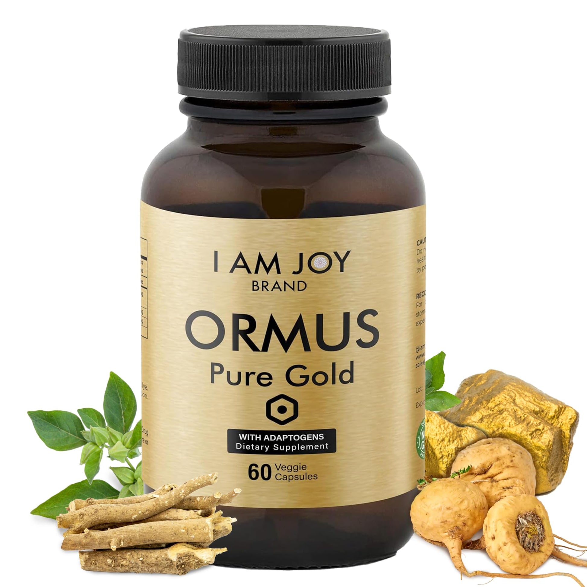 I Am Joy co. Ormus Gold Capsules Monoatomic Elements with Adaptogens Maca and Ashwaganda | May Help Balance Mood, Decalcify Pineal Gland, Repair DNA, Enhance Relaxation - 60 Vegan Capsules I Am Joy co. buy supplements canada