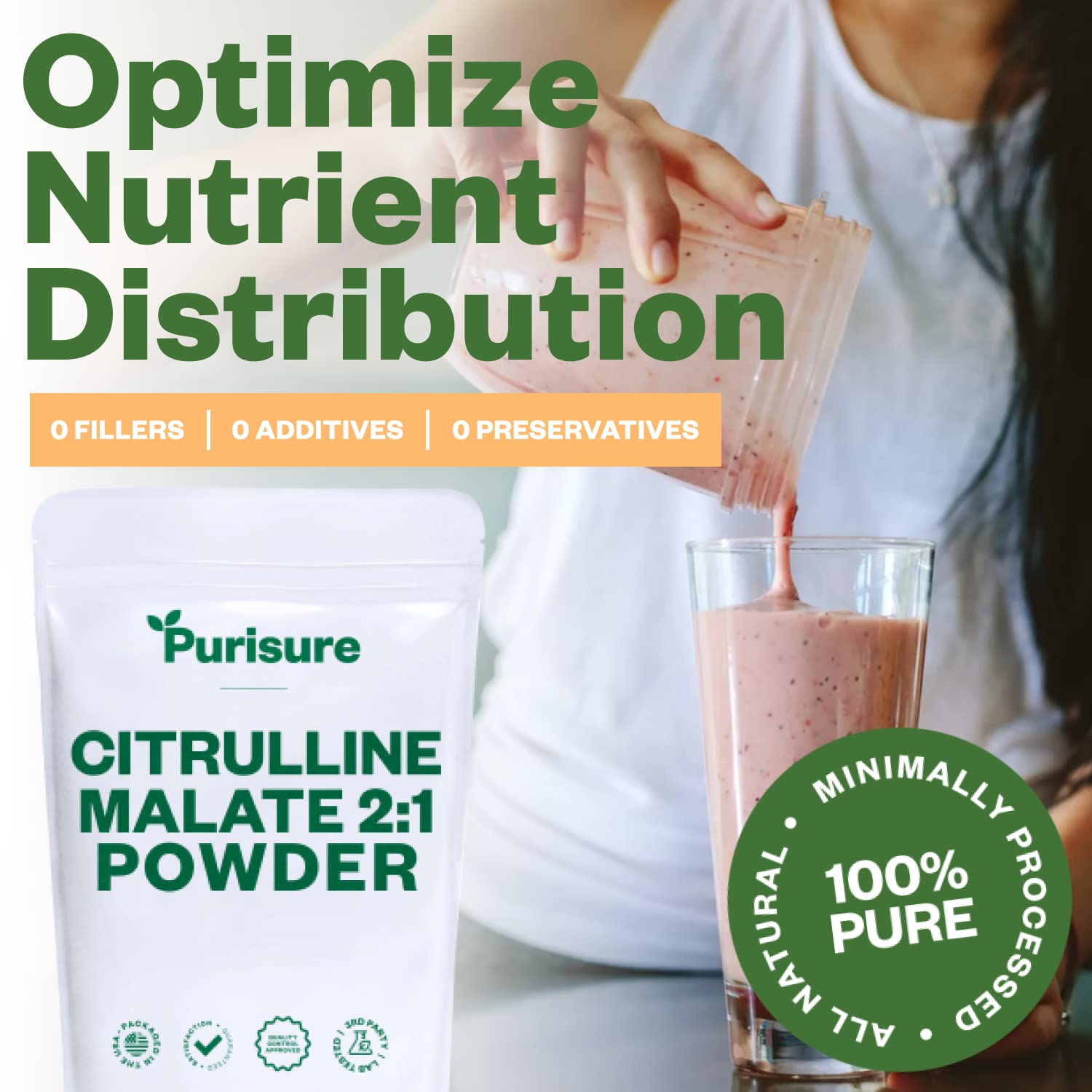 Purisure Citrulline Malate 2:1 Powder, 1 kg, Citrulline Supplement and Citrulline Nitrate Purisure buy supplements canada