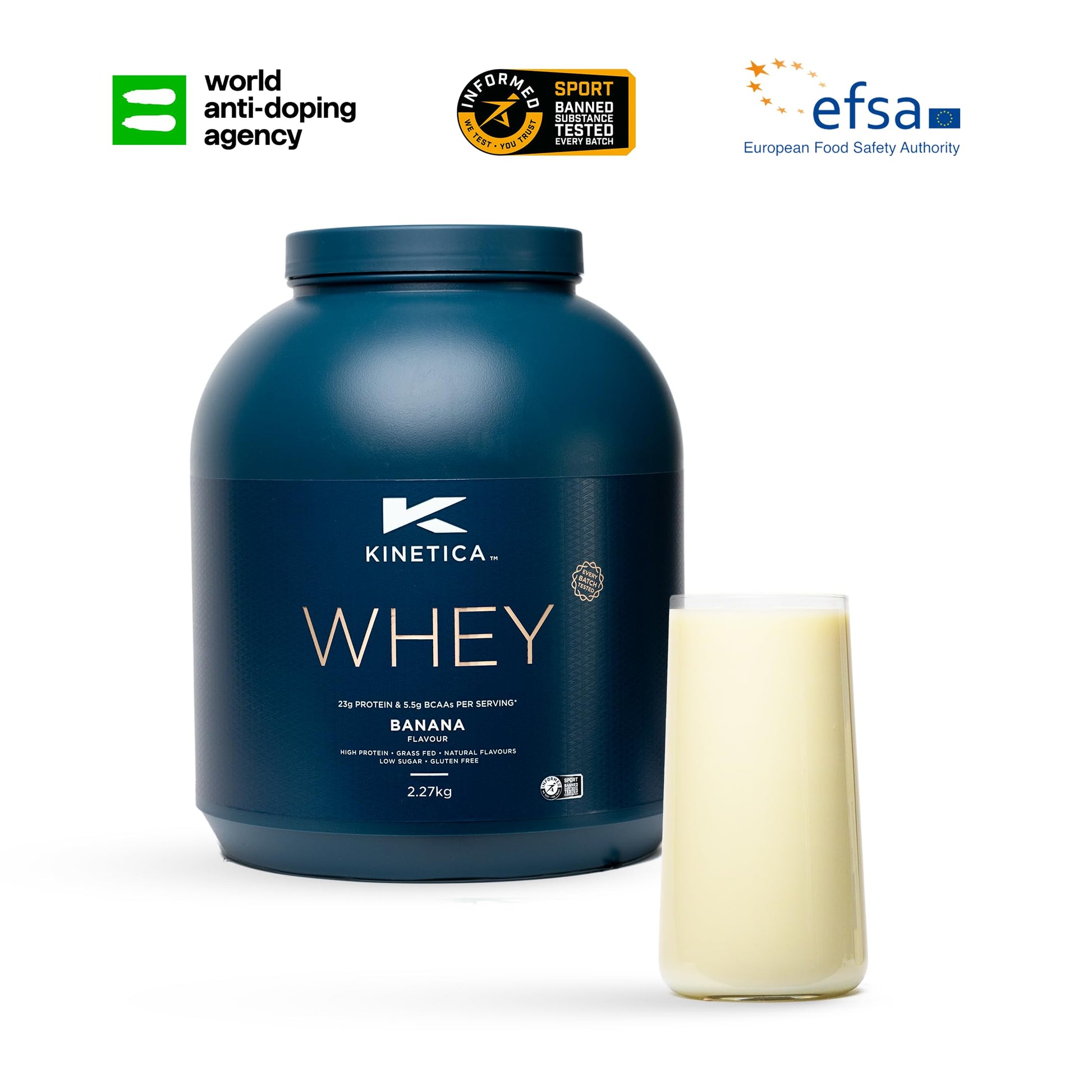 Kinetica Banana Whey Protein Powder | 2.27kg | 23g Protein per Serving | 76 Servings Kinetica buy supplements canada