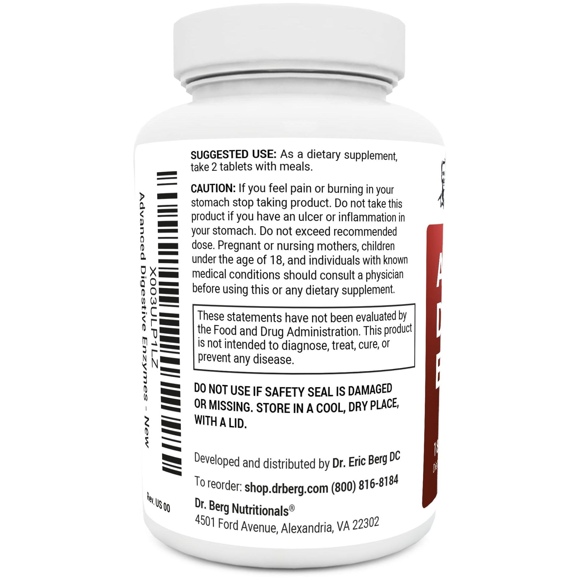 Dr. Berg Advanced Digestive Formula with Apple Cider Vinegar - Includes Digestive Health Dr. Berg Nutritionals buy supplements canada