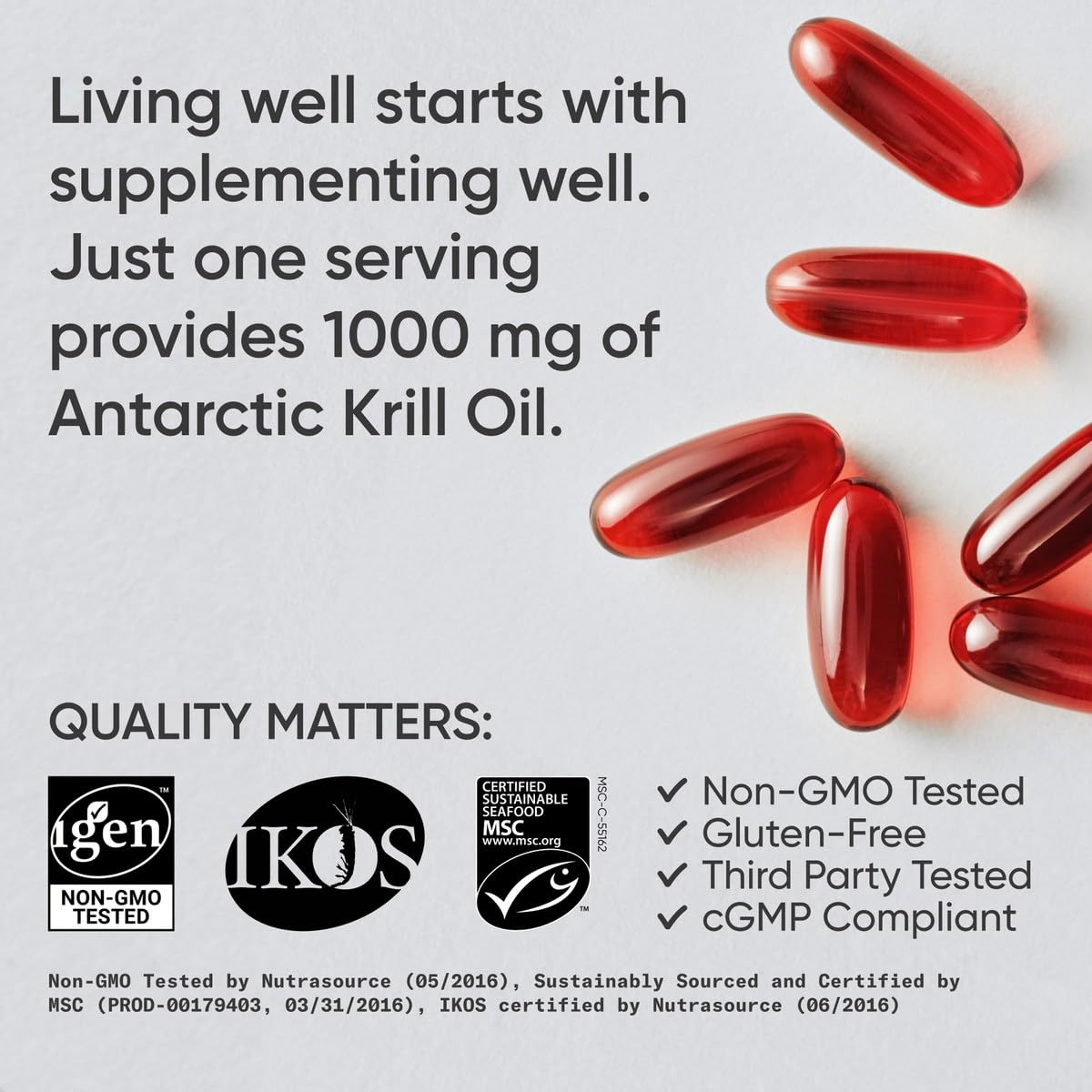 Sports Research® Omega-3 Krill Oil 1000mg - Pure Antarctic Superba Krill with Phospholipids, Choline & Astaxanthin - MSC Certified Sustainable · Non-GMO · Gluten Free - 60 Softgels Sports Research buy supplements canada