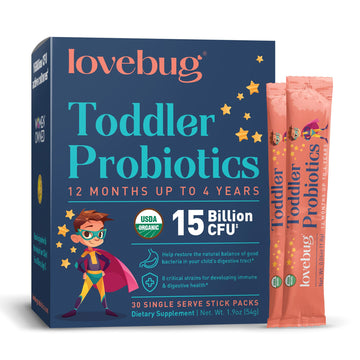 LOVEBUG Kids Probiotic Powder with Prebiotic Fiber - Toddler Immunity Support & Constipation Relief - USDA Organic Probiotics for Childrens Gut & Digestive Health LOVEBUG buy supplements canada