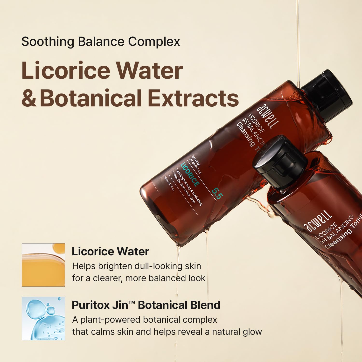 ACWELL Licorice pH 5.5 Balancing Korean Toner and Cleansing 5.07 fl.oz. - Alcohol-Free Hydrating Facial Astringent ACWELL buy supplements canada