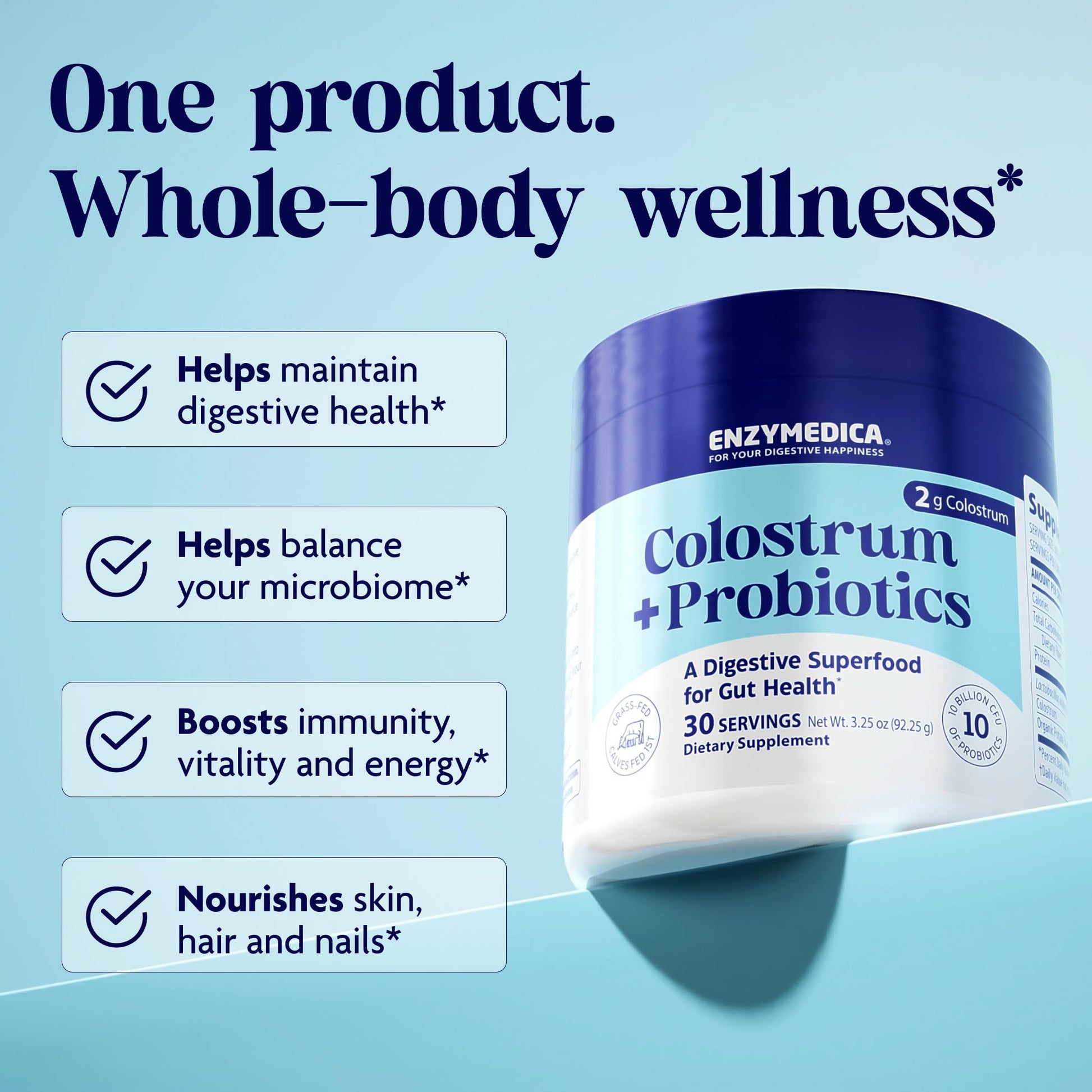 Enzymedica Colostrum + Probiotics Powder Supplement - Grass Fed Bovine Colostrum for Women & Men, Peptide & Lactoferrin Support, Promotes Hair, Skin, Nails, Immune & Gut Health, Gluten Free - 3.25 oz Enzymedica buy supplements canada