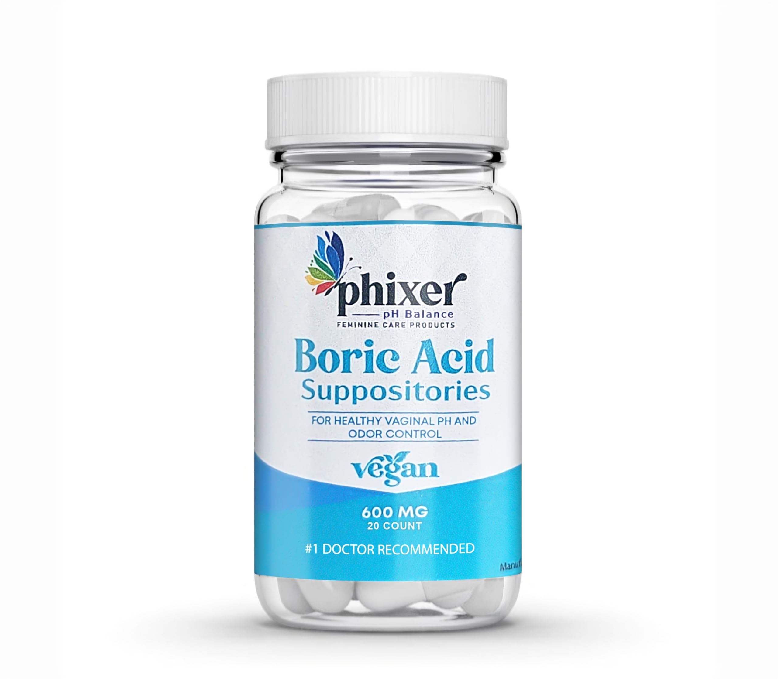 Phixer pH Balance - Vaginal Boric Acid Suppositories for Women - 20 Suppositories 600MG Each for Chronic Yeast Infections and Vaginal Odor - Vaginal Use Only - Made in USA Phixer pH Balance buy supplements canada