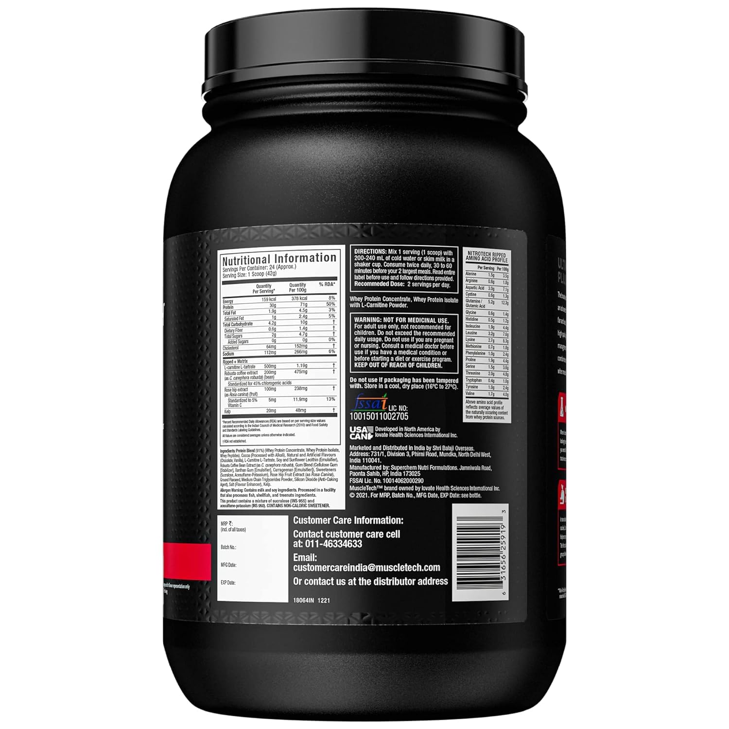 Protein Powder for Weight Loss |MuscleTech Nitro-Tech Ripped |Whey Protein Powder MuscleTech buy supplements canada