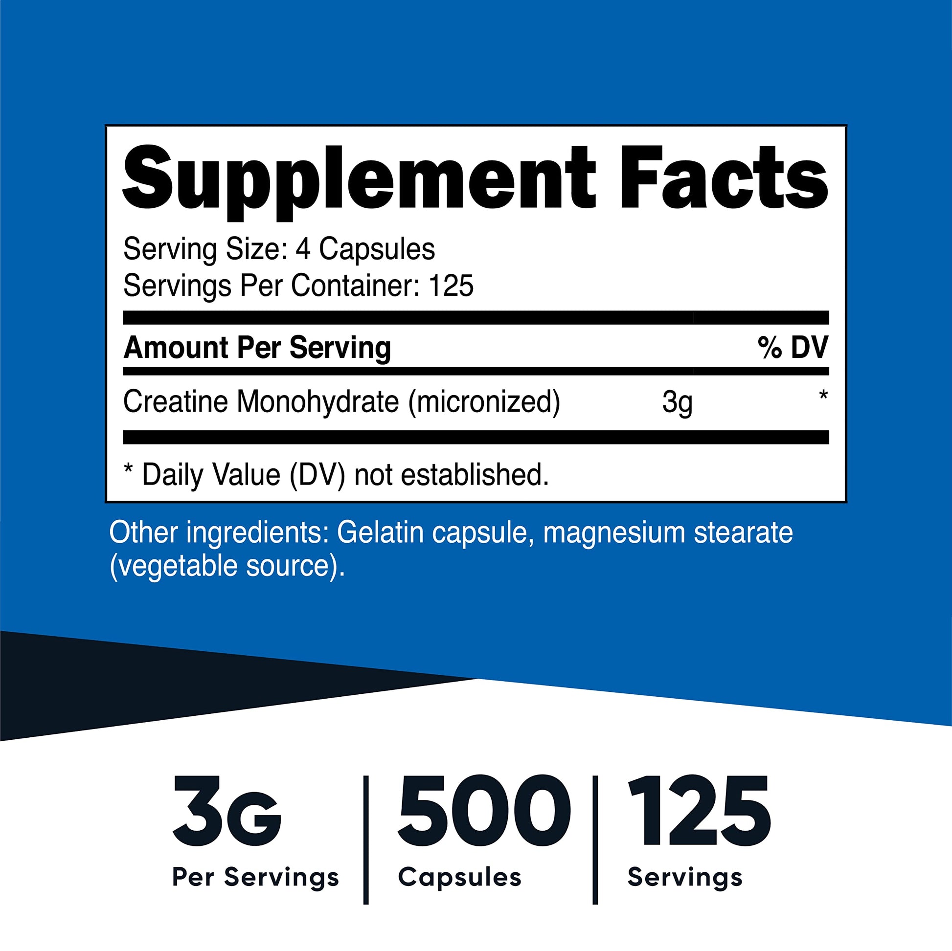 Nutricost Creatine Monohydrate 3000mg (750mg Per Cap), 500 Capsules (3 Bottles) Nutricost buy supplements canada