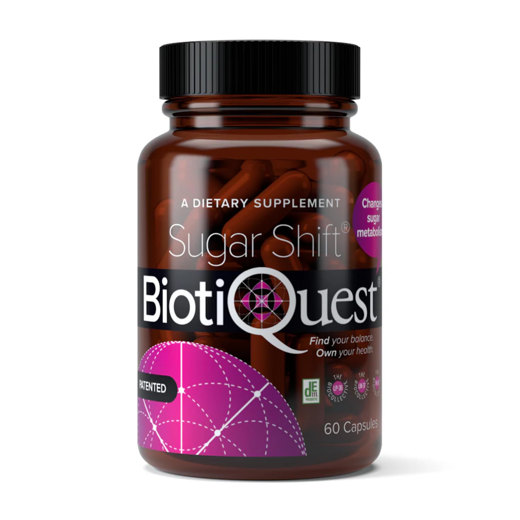BiotiQuest Sugar Shift Probiotic | Helps Decrease Sugar & Carb Cravings and Supports Digestive Balance | 22 Billion CFU | Non-GMO, Gluten-Free, & Vegan | 60 Servings BiotiQuest buy supplements canada
