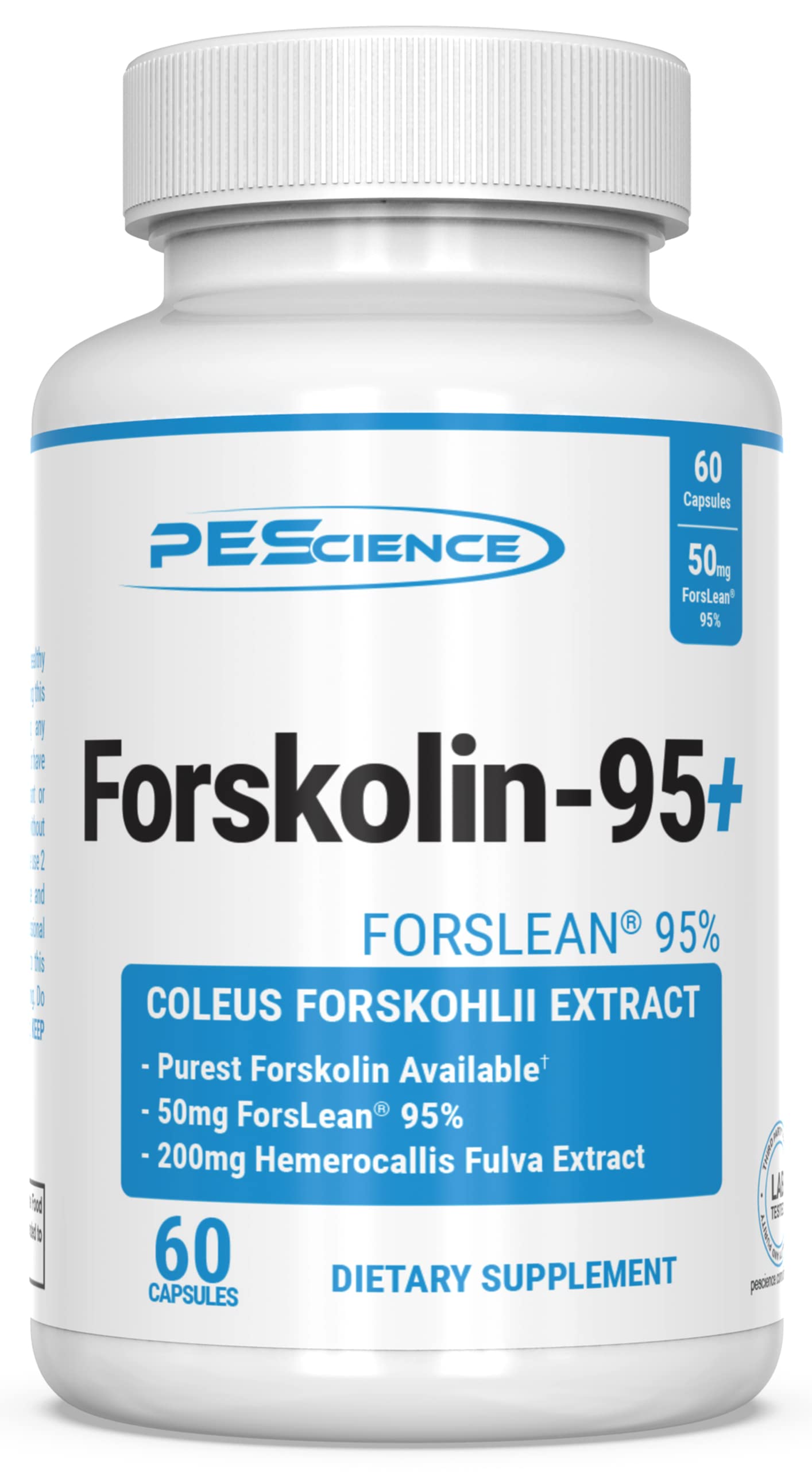 PEScience Forskolin-95+ Capsules, 95% Pure Forskolin from Coleus Forskohlii Extract with Hemerocallis Fulva Extract, Patented ForsLean, 50mg, 60 Count PEScience buy supplements canada